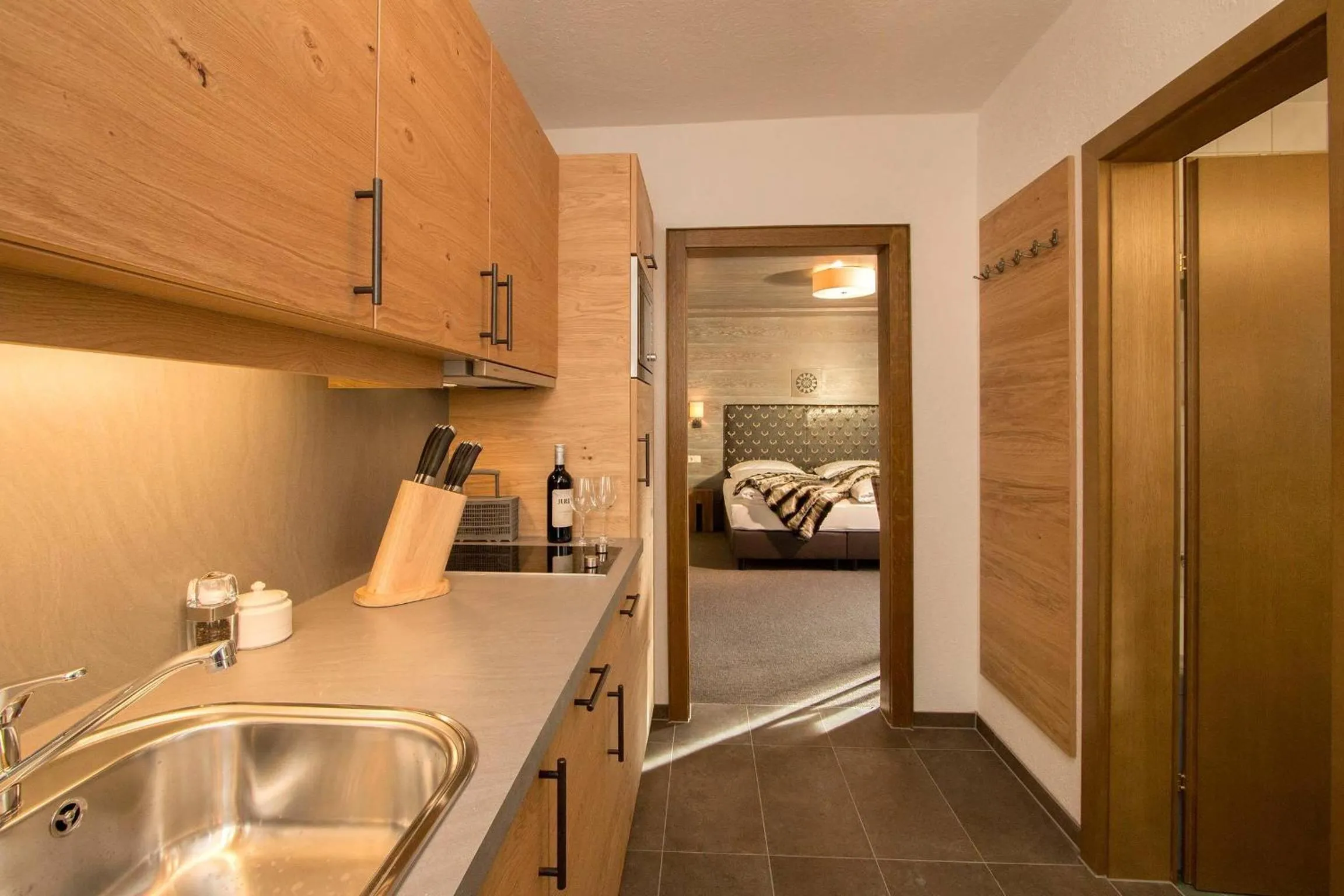 Kitchen or kitchenette, Bed in Gurglhof Apartmenthaus