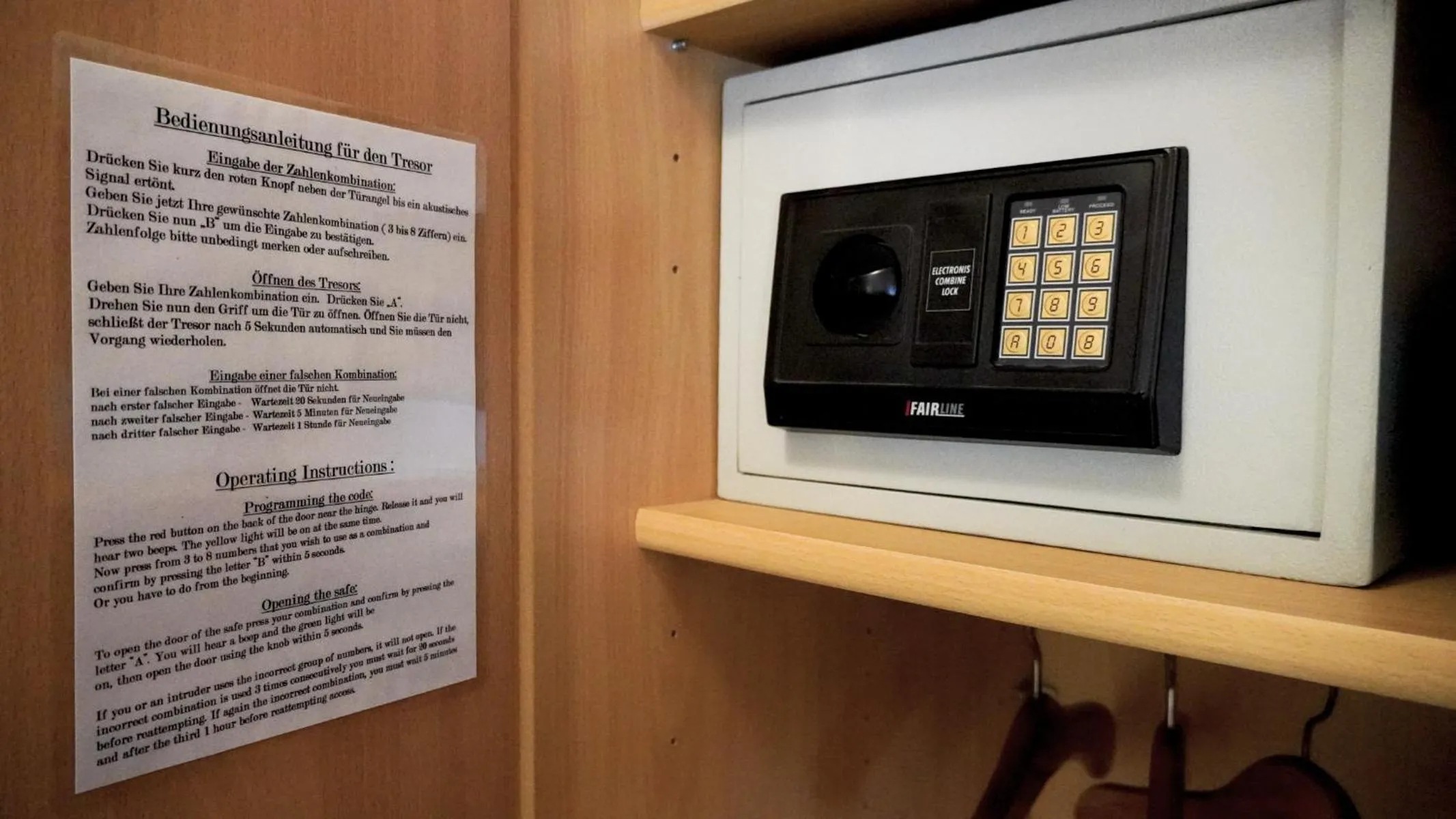 safe in Hotel Am Weyerhof