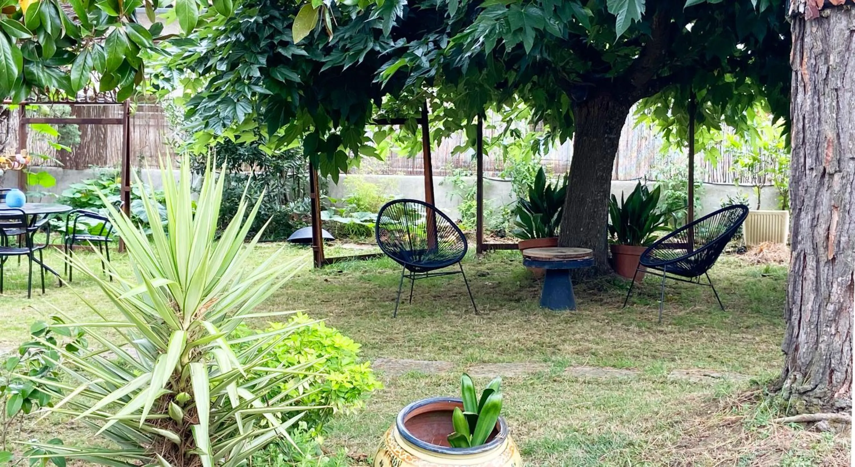 Garden in B&B du Couvent, vue château