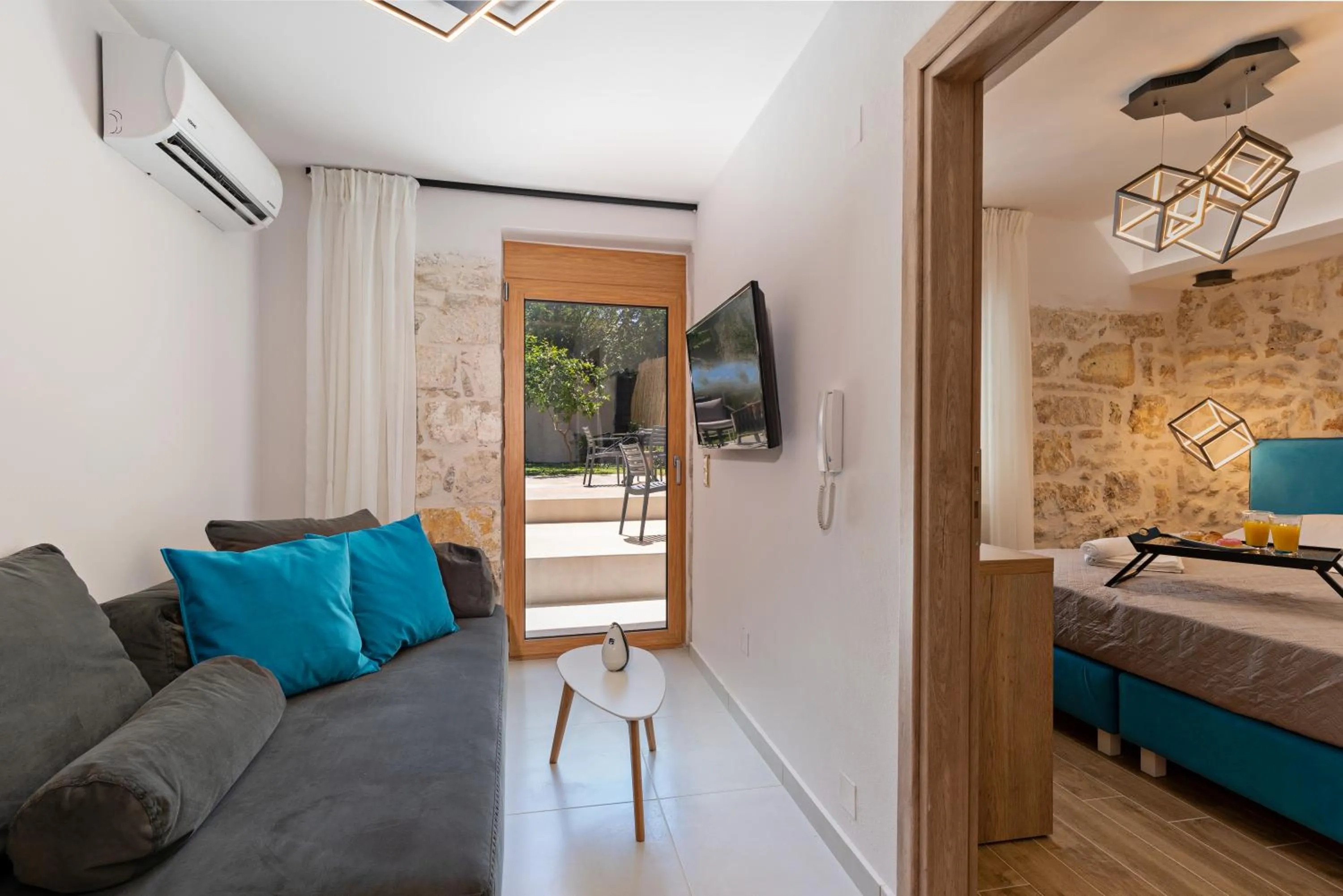 Living room in Erotokritos City Luxury Suites