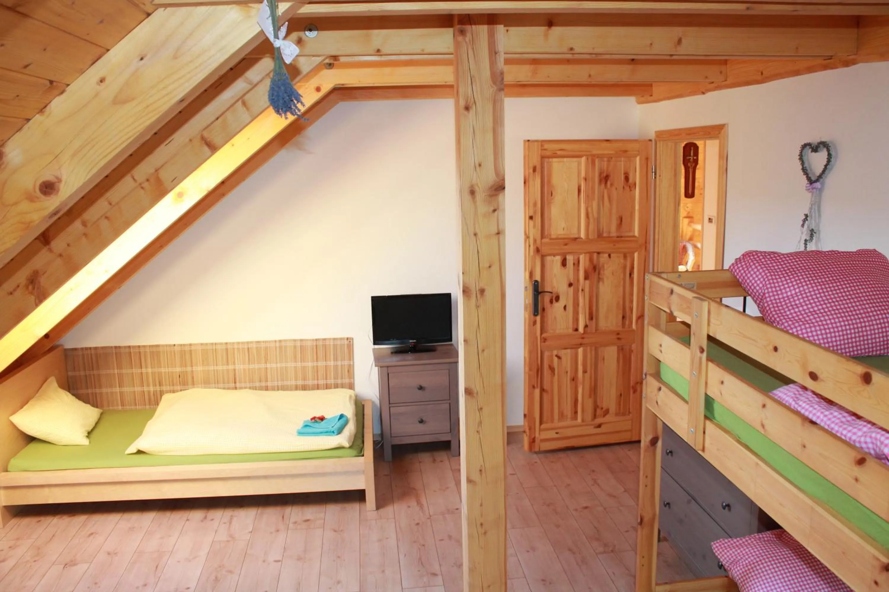 Bedroom, Bed in Srub Losiny