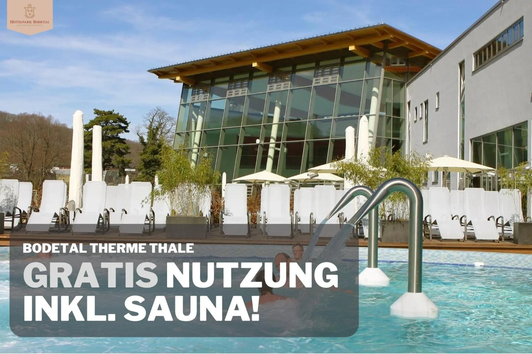 Swimming pool in Hotelpark Bodetal mit Ferienwohnungen