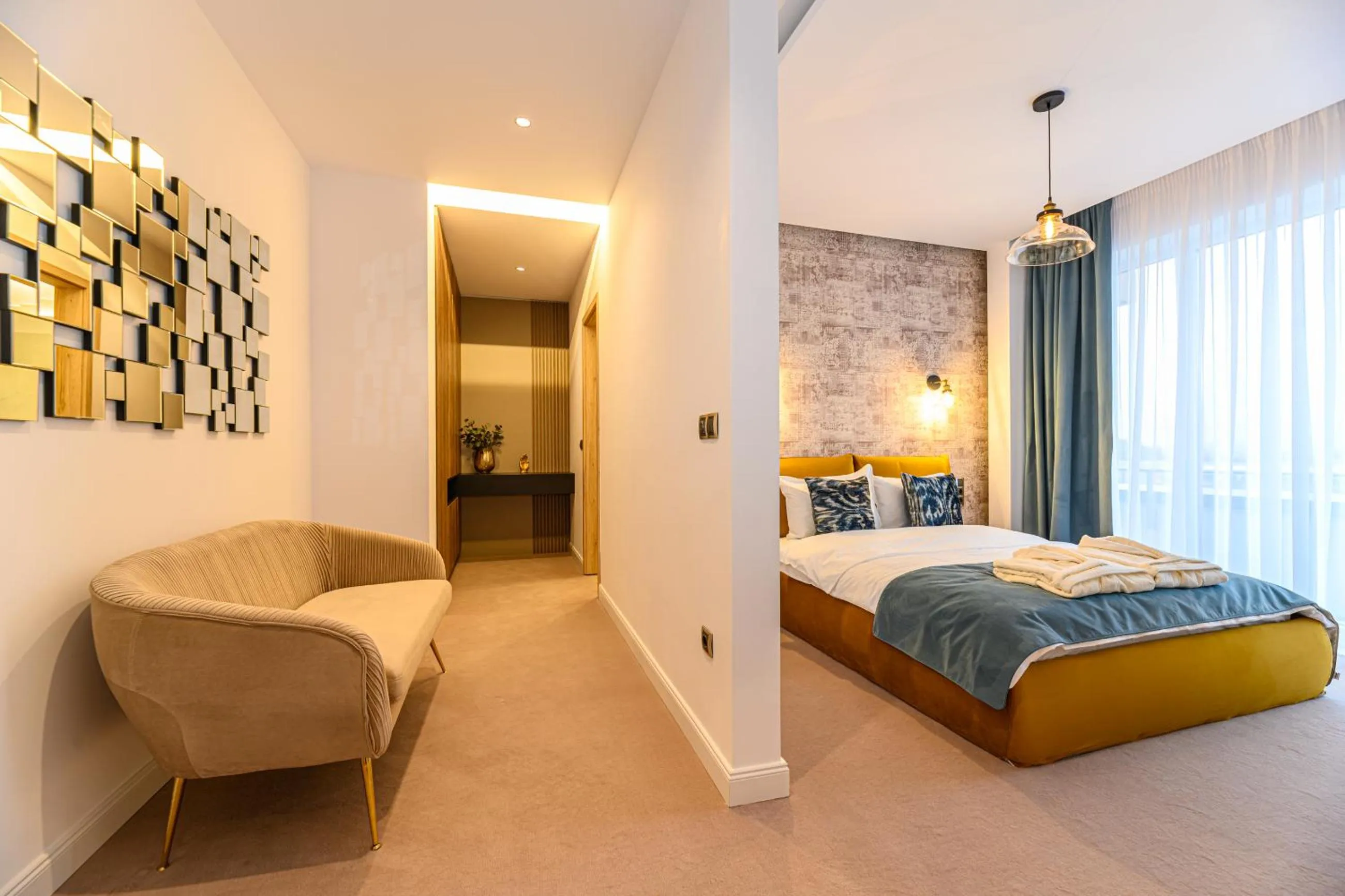 Bed in MK Apartments Brasov