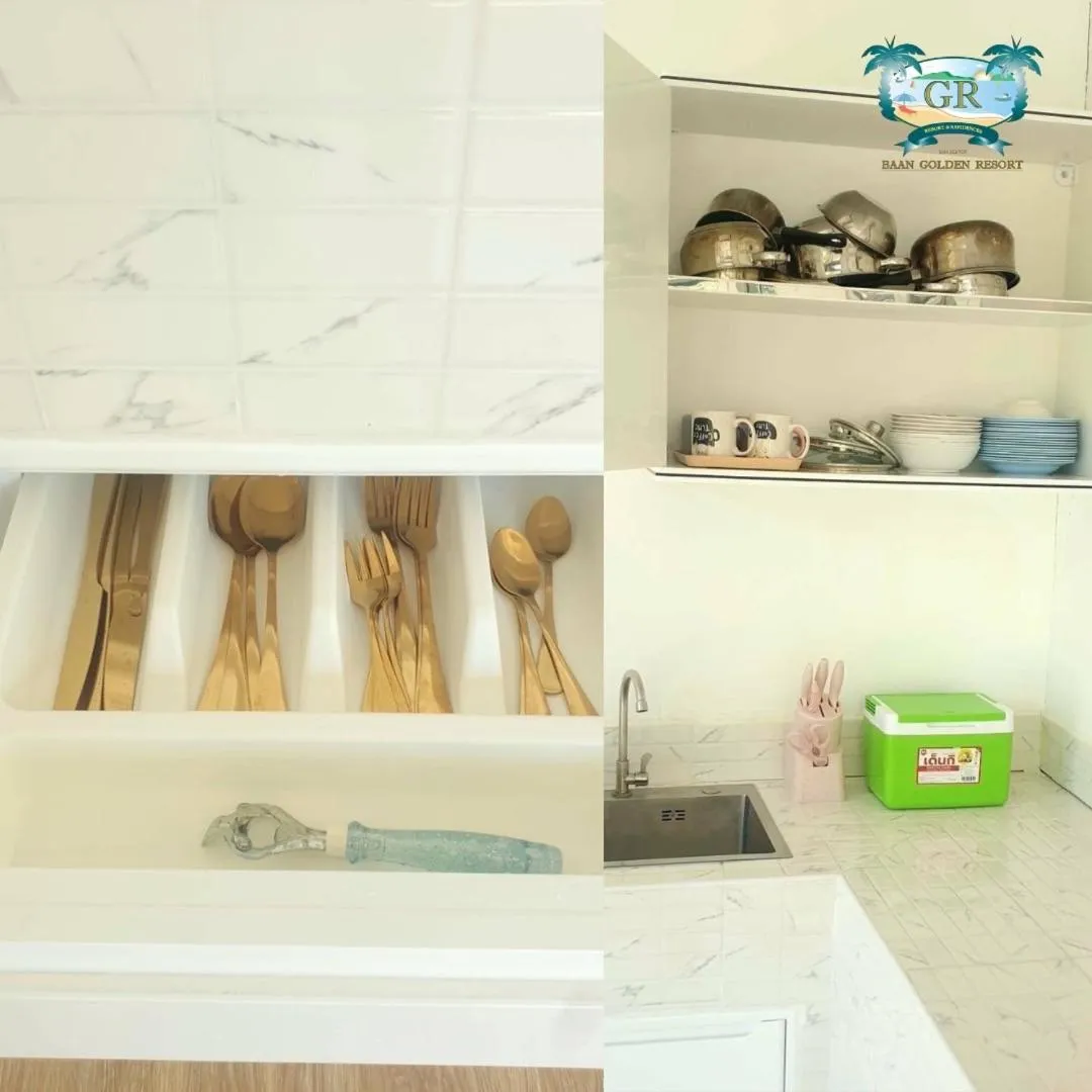 Kitchen or kitchenette in Baan Golden Resort & Residences