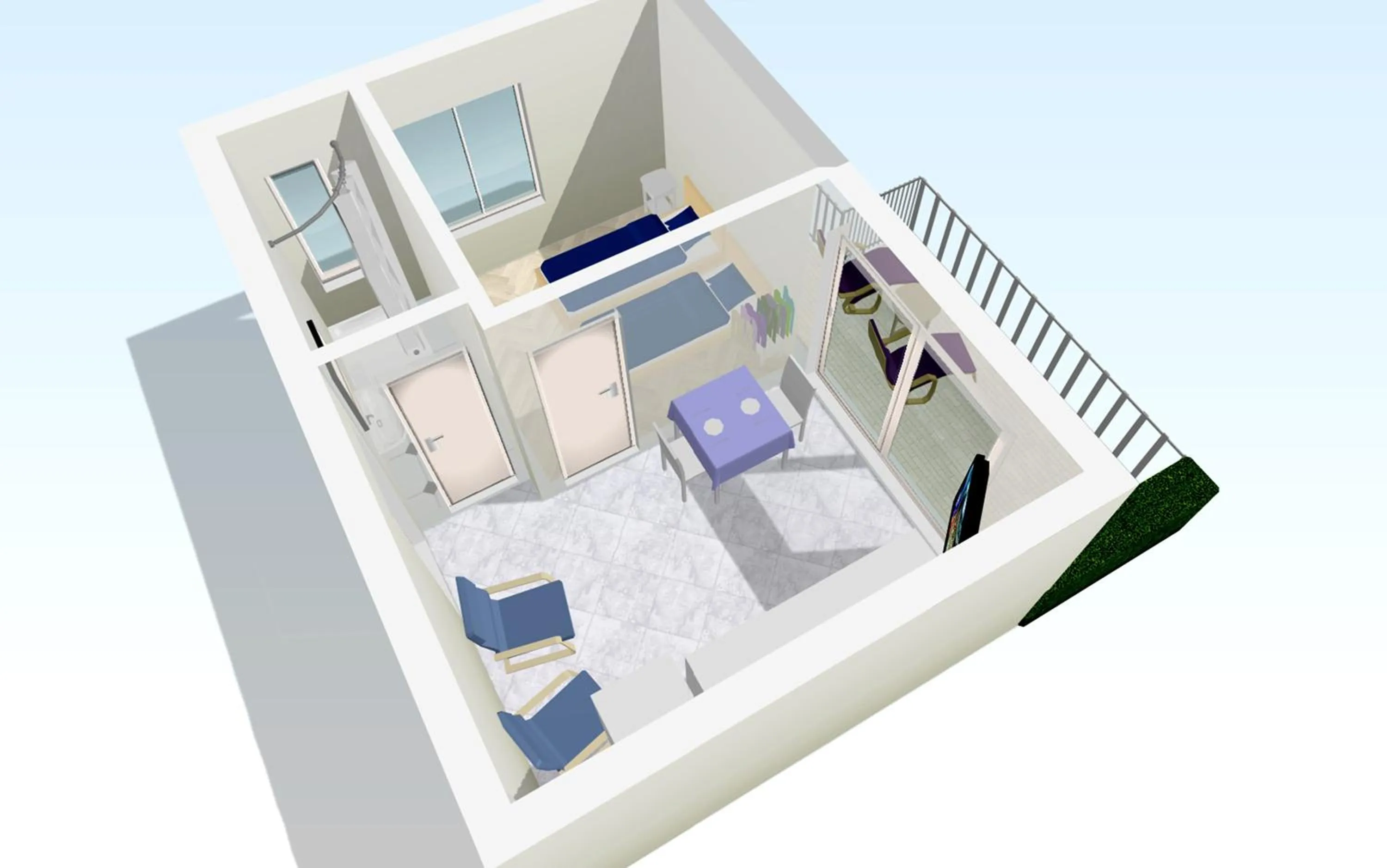 Floor plan in Beautiful apartment for two persons with sea view in Trogir near the beach