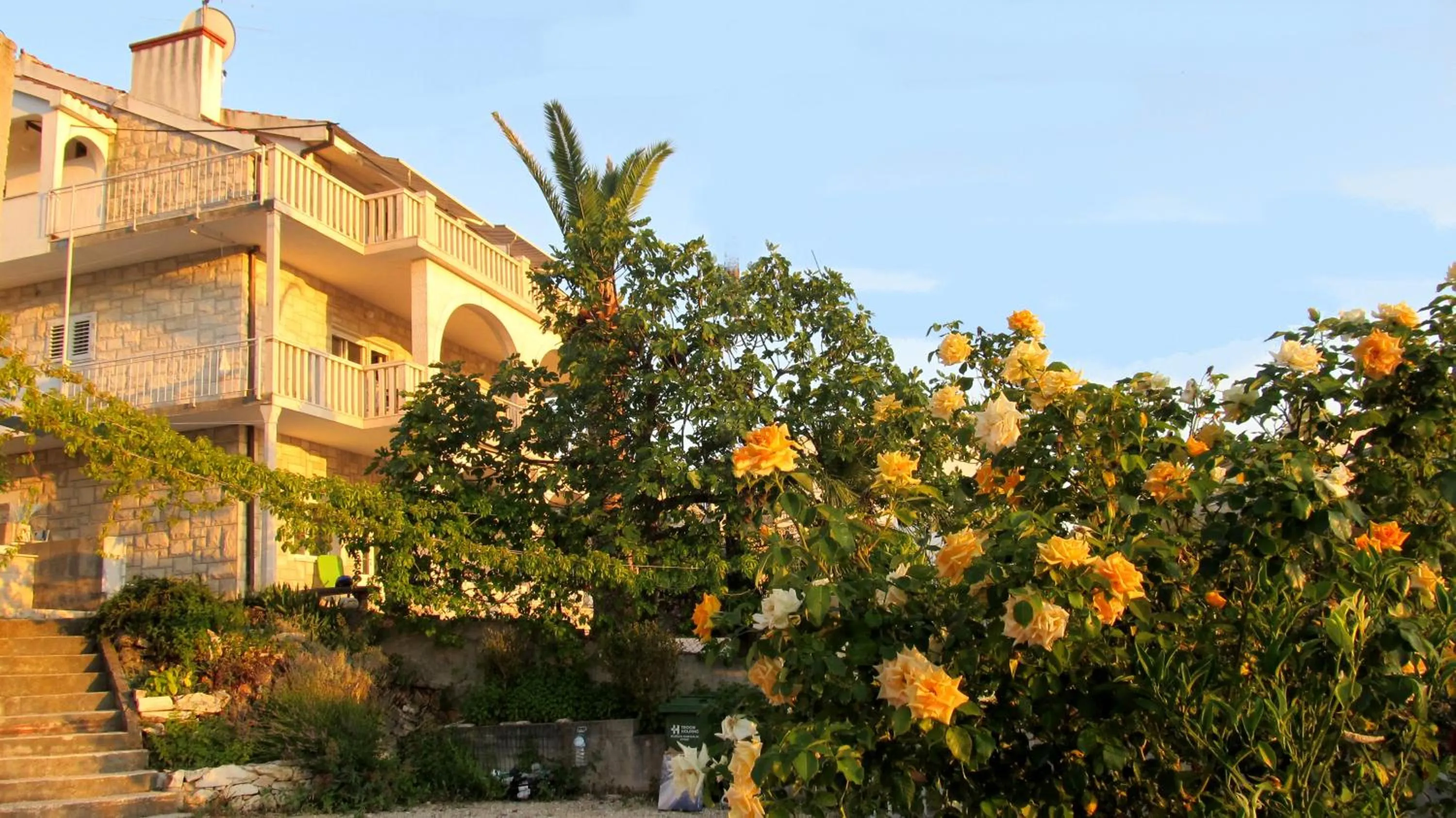 Property building in Beautiful apartment for two persons with sea view in Trogir near the beach