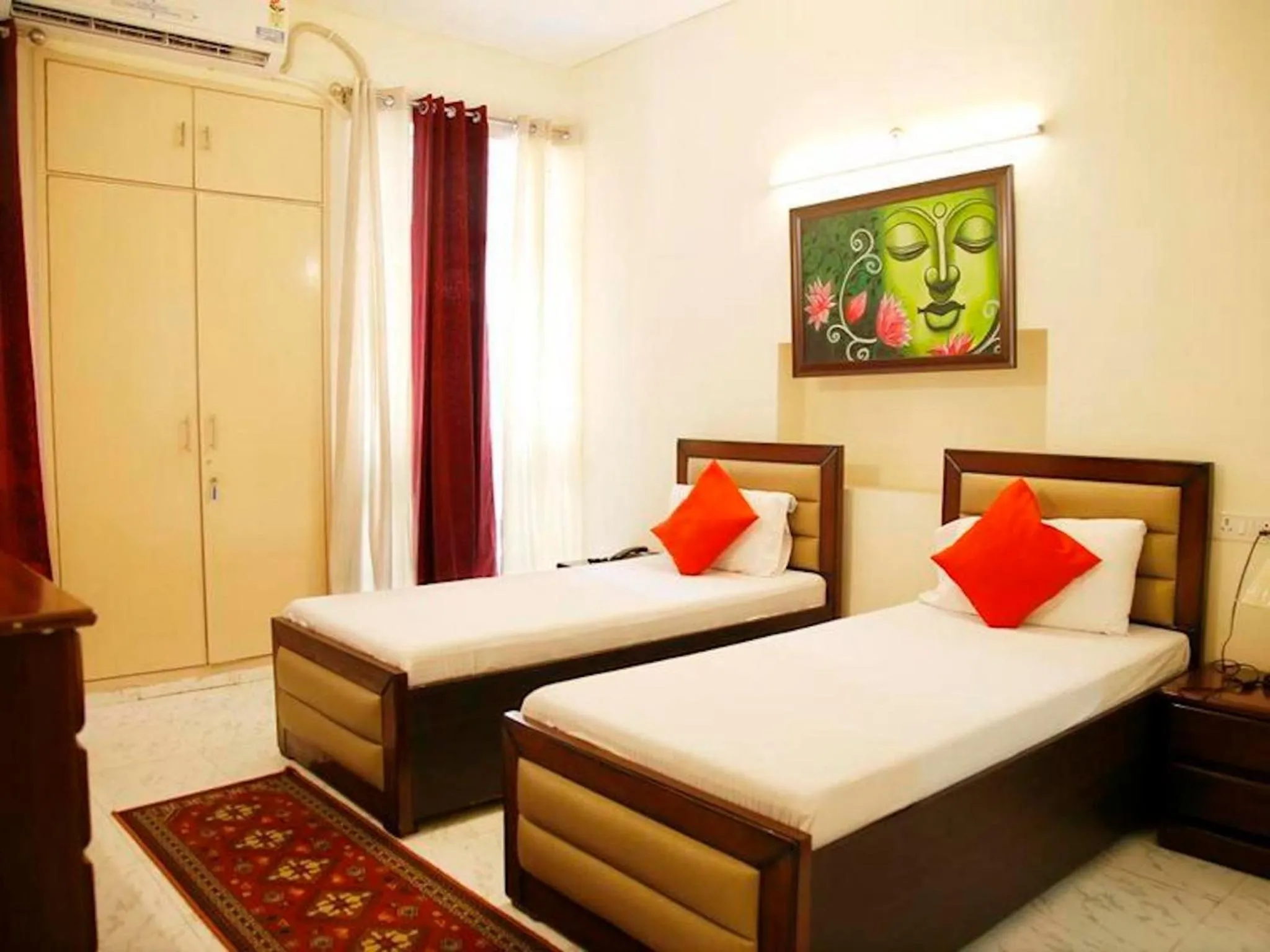 Bed in Maplewood Guest House, Neeti Bagh, New Delhiit is a Boutiqu Guest House - Room 4