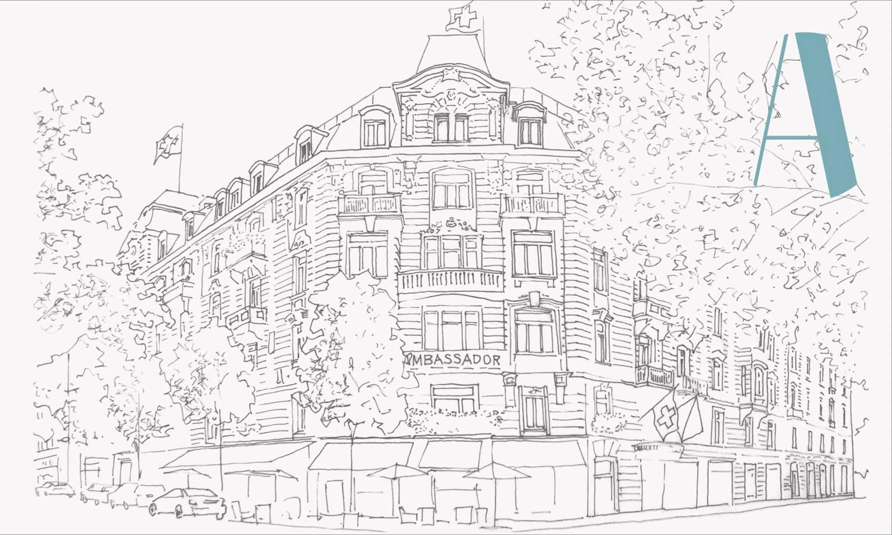 Property building in Small Luxury Hotel Ambassador Zurich Property building in Small Luxury Hotel Ambassador Zurich