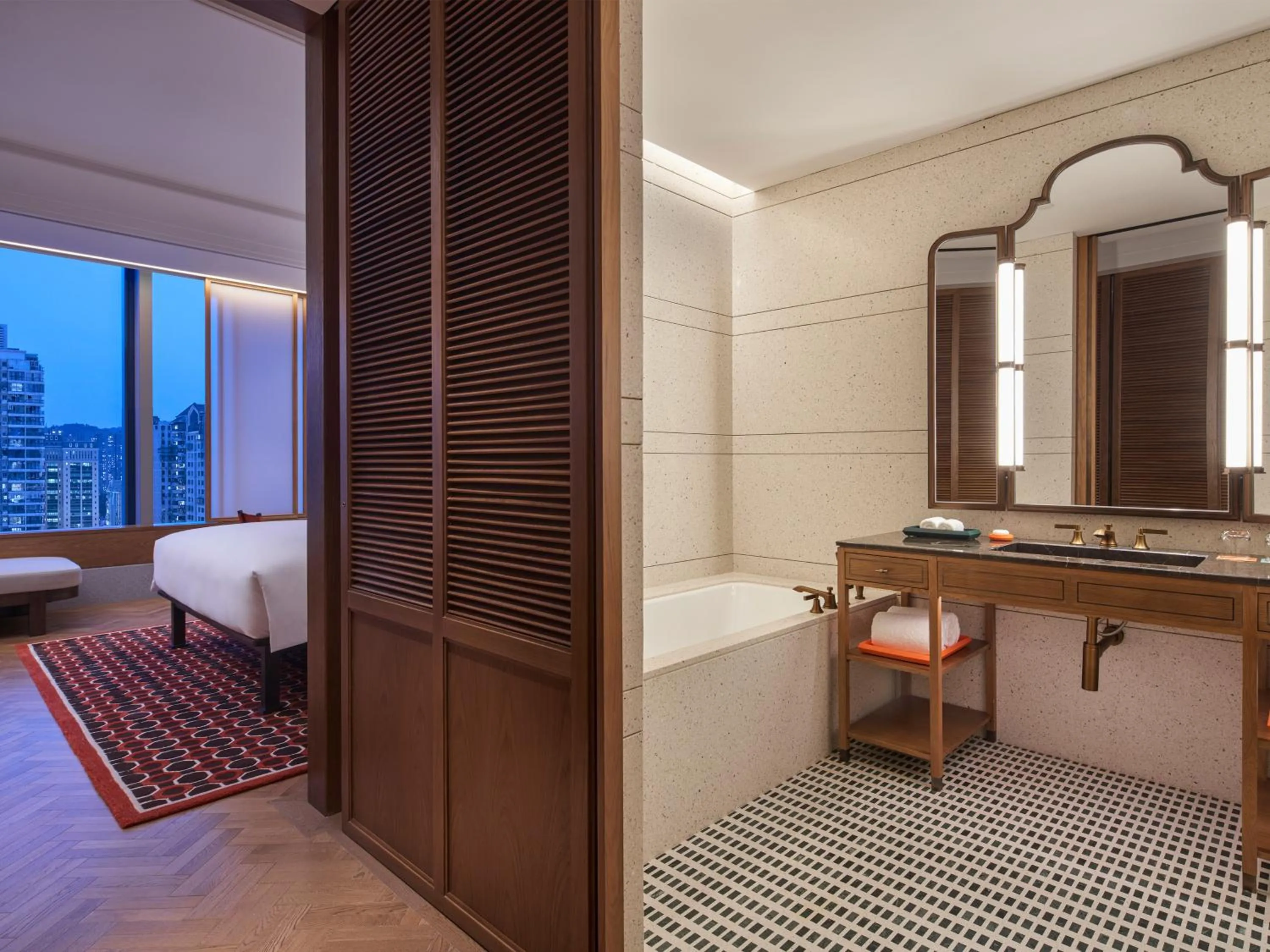 Bathroom, Bed in Andaz Xiamen, By Hyatt