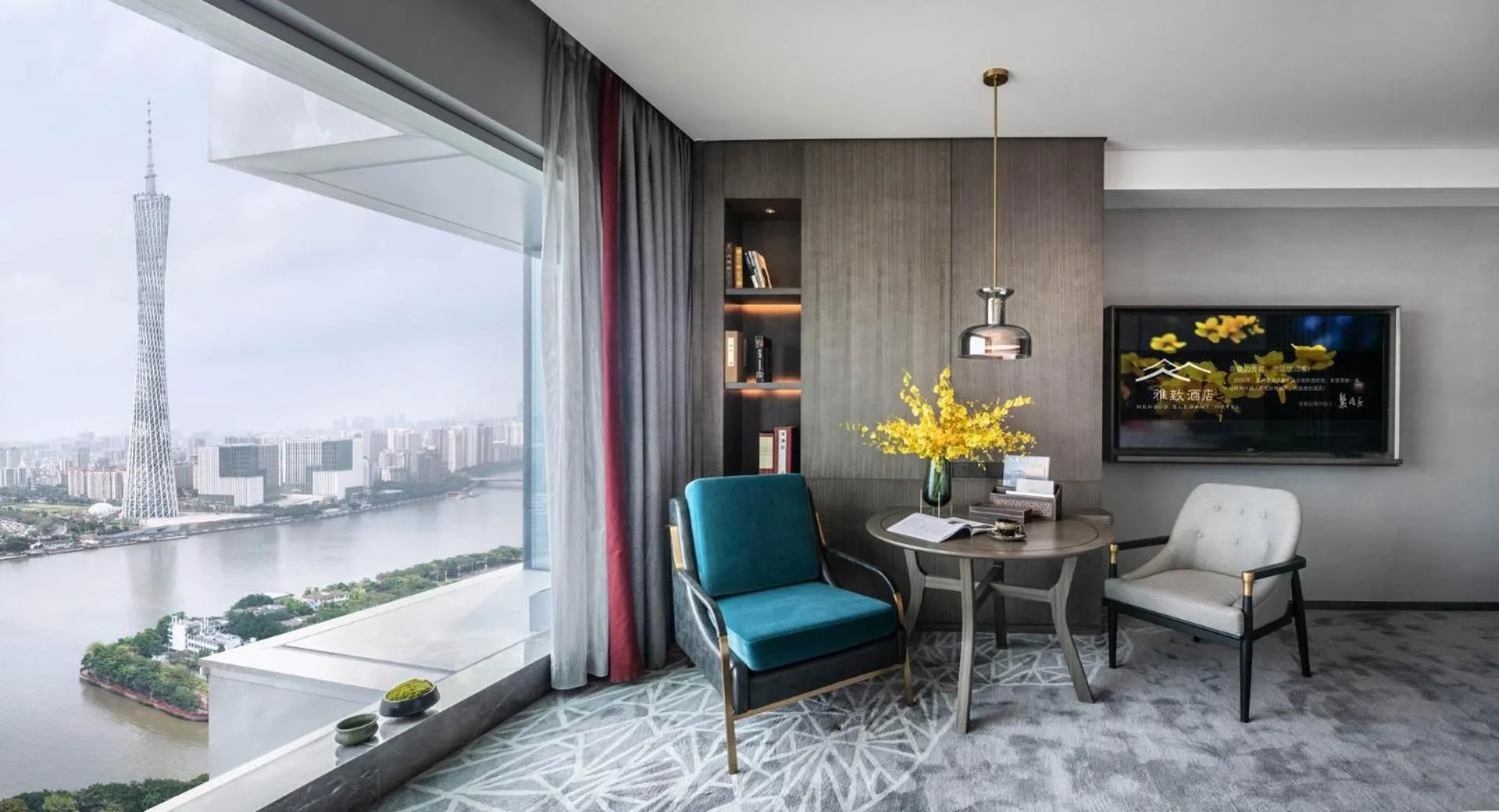 Seating area in Elegant Hotel Guangzhou Zhujiang New Town Canton Tower- Free Shuttle Bus to Canton Fair Complex during Canton Fair period