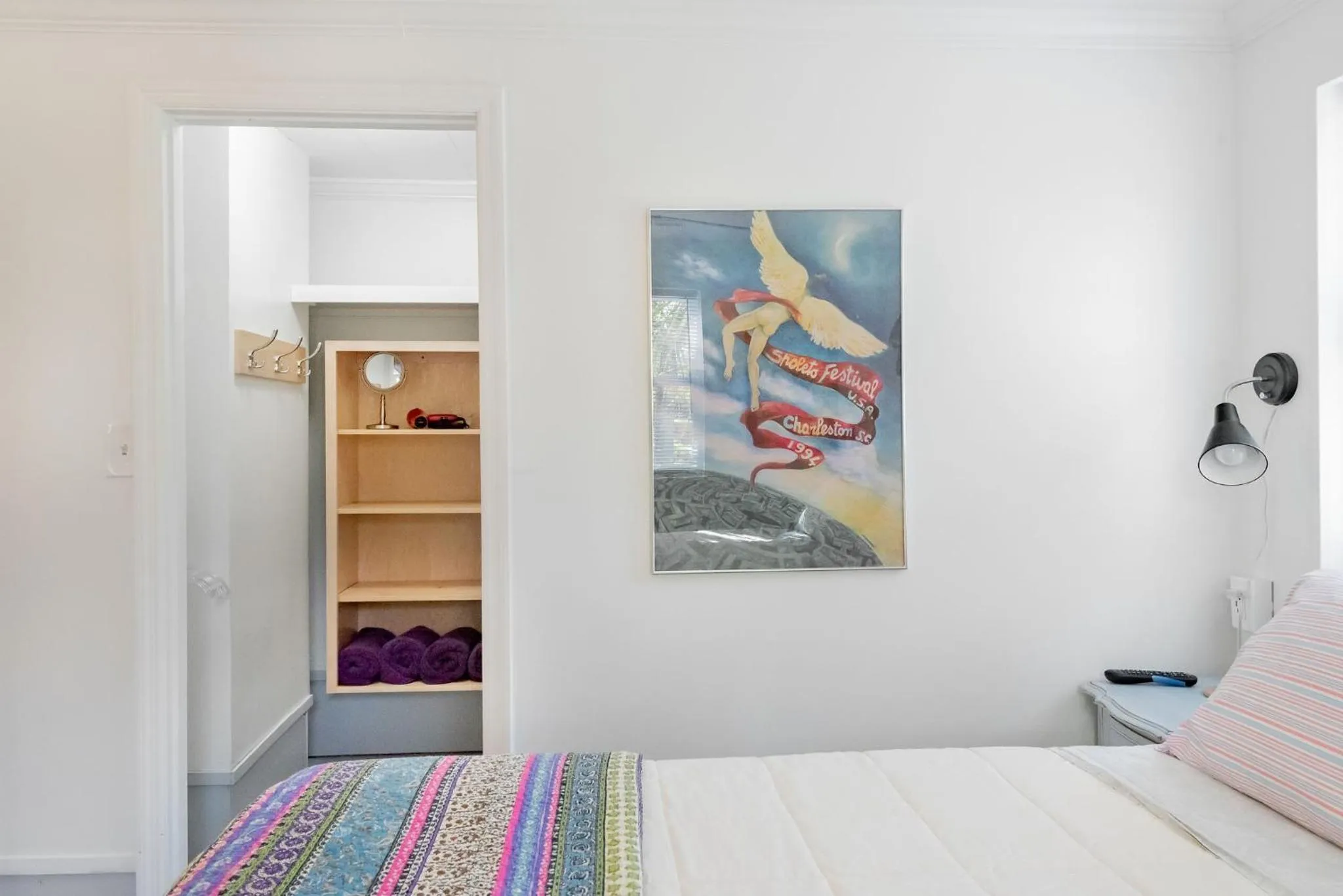 Bed in Folly Vacation Laid Back Casual Beach Bungalow 209-B