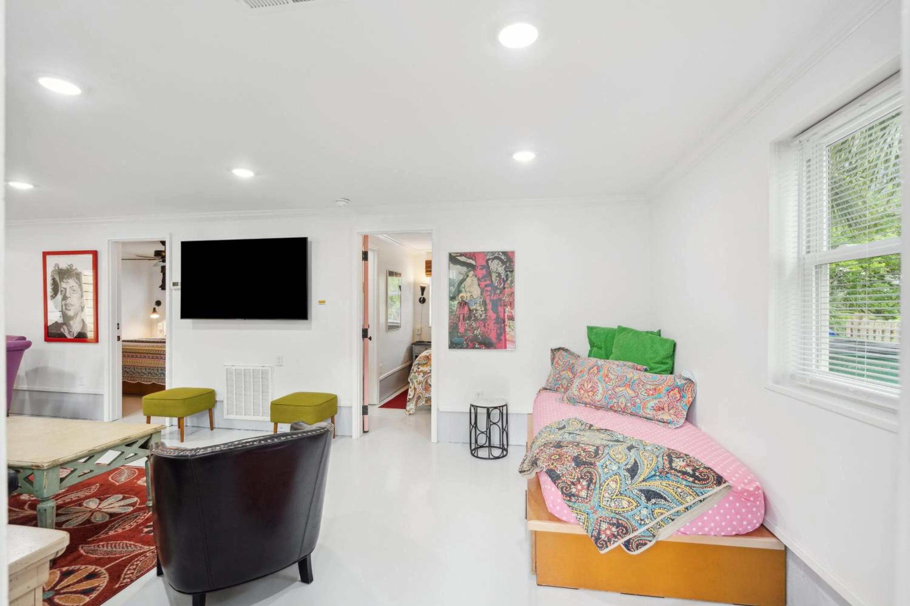 Bed in Folly Vacation Laid Back Casual Beach Bungalow 209-B