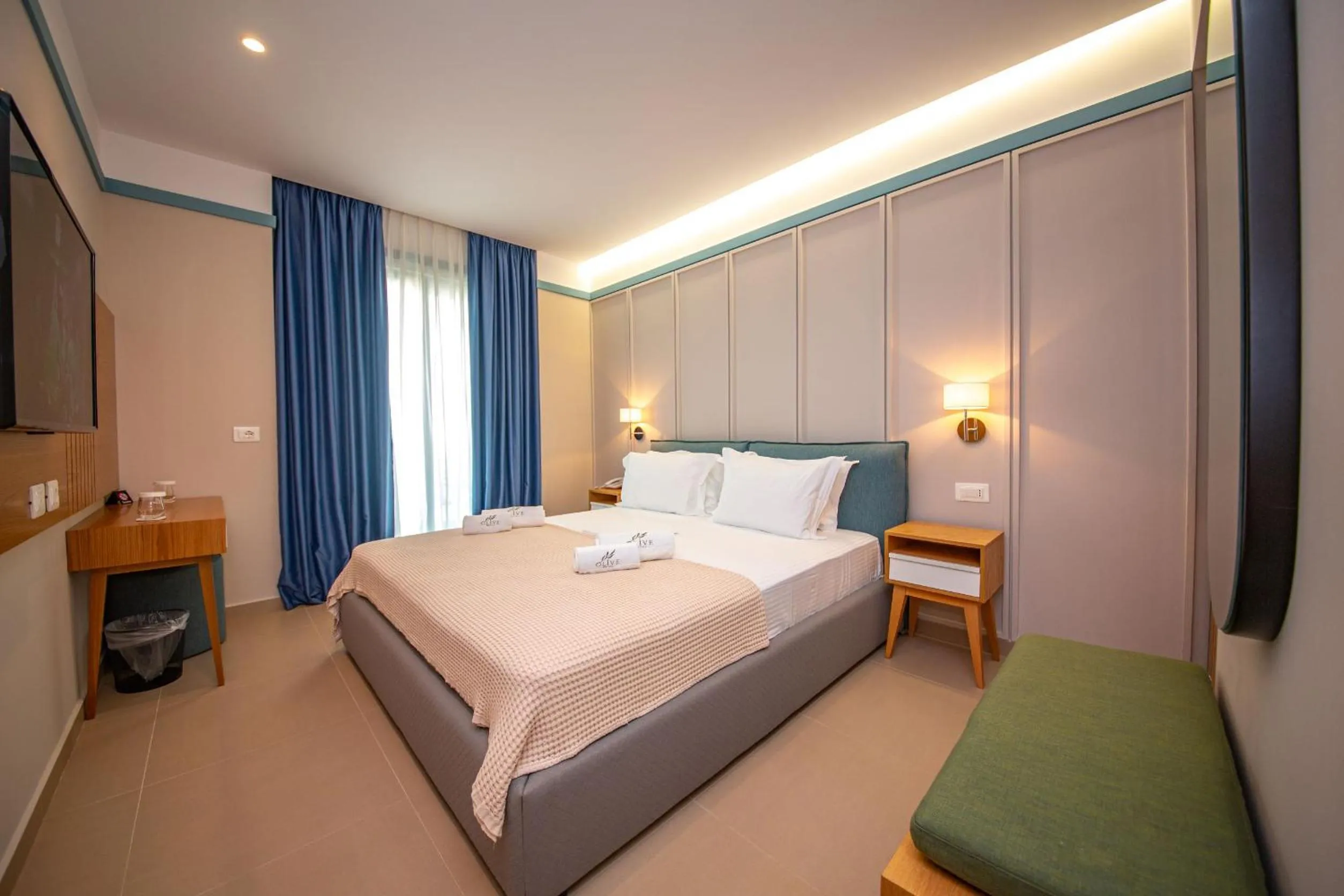 Bed in Hotel Olive Ksamil