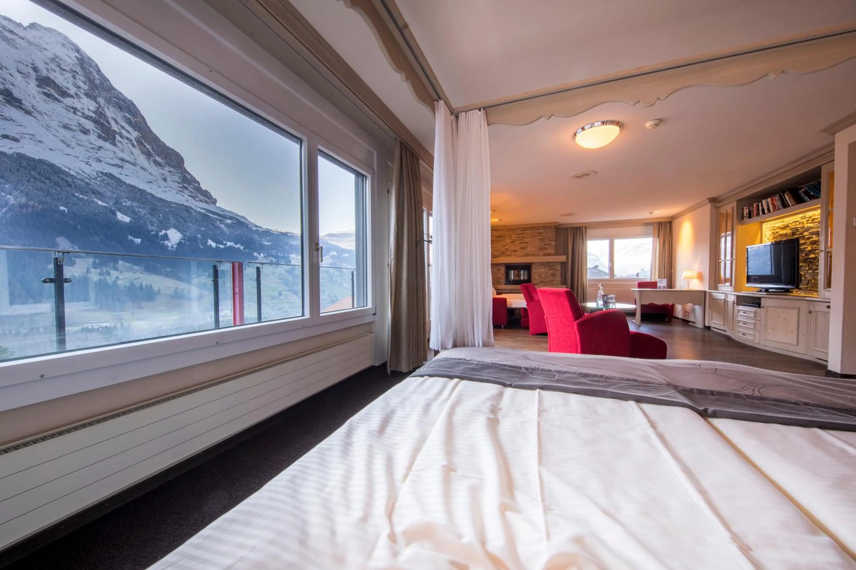 View (from property/room), Bed in Eiger Mountain & Soul Resort