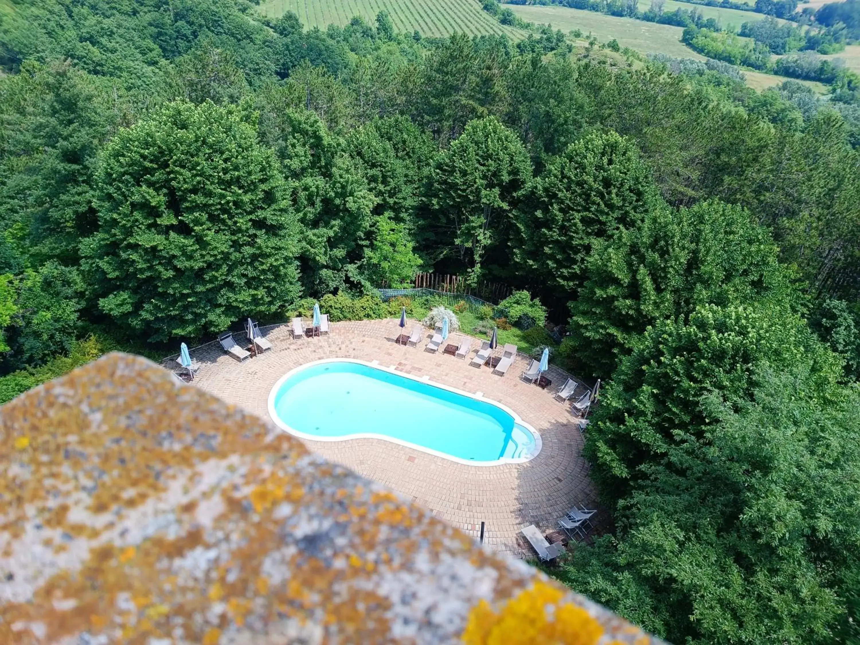 Pool view in Castello di Baccaresca Pool view in Castello di Baccaresca