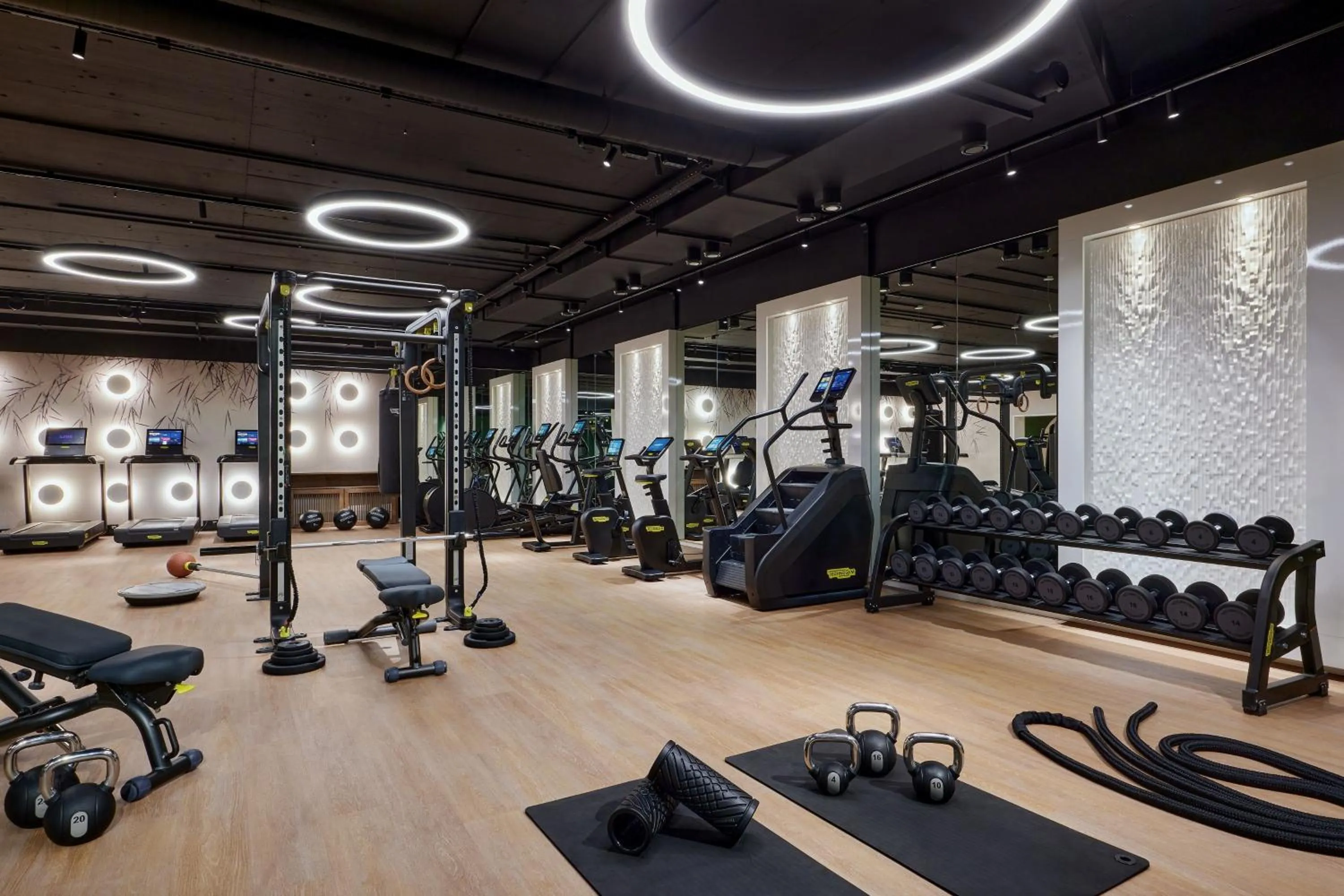 Fitness centre/facilities in Basel Marriott Hotel