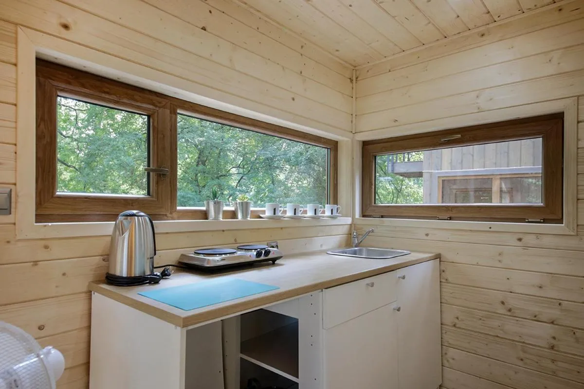 Kitchen or kitchenette in Apartamenty wśród drzew River Park SAUNA