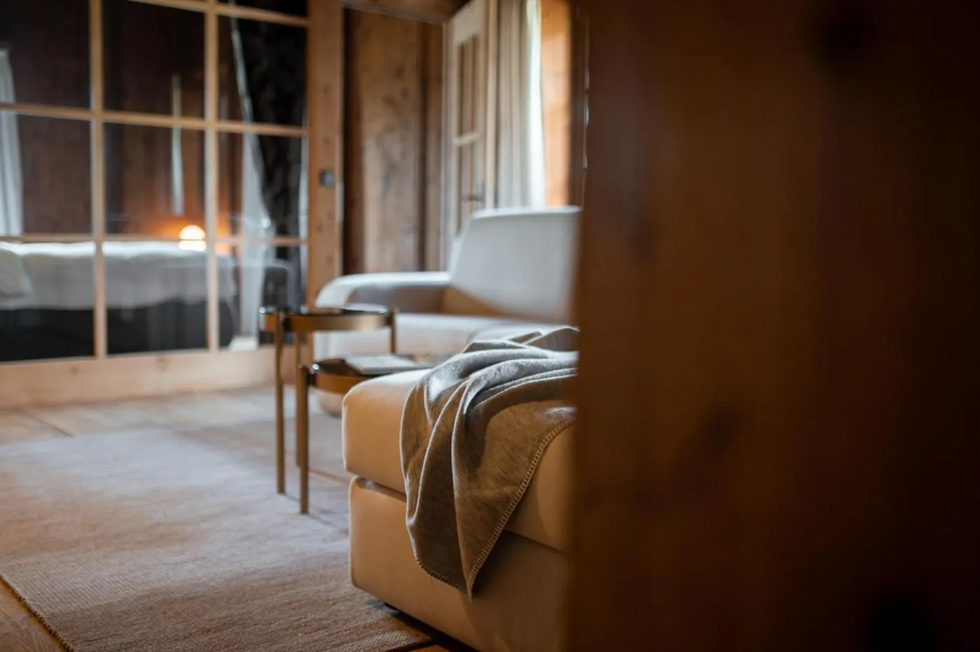 Living room, Bed in Castel Maurn Dolomites