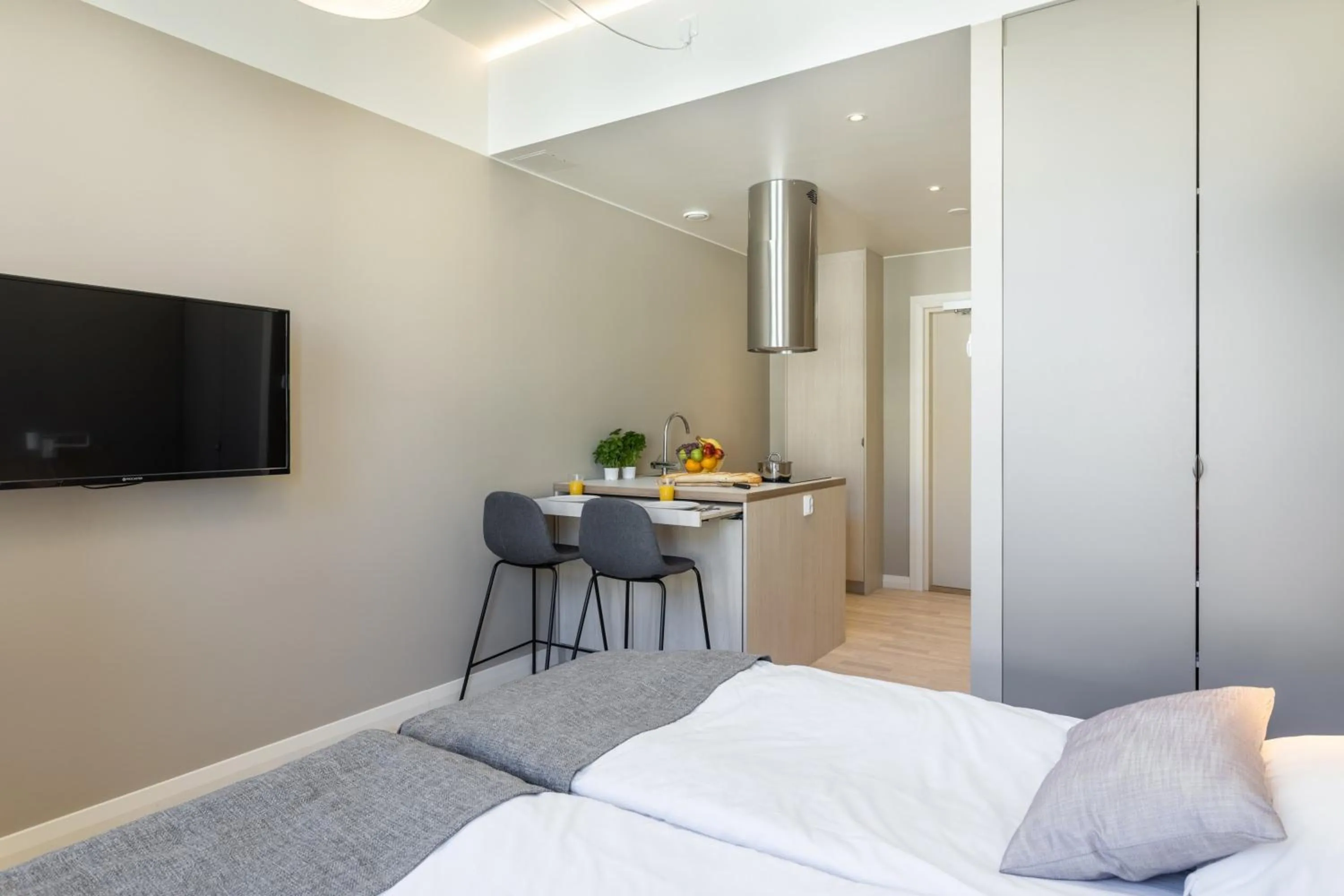 Photo of the whole room, Bed in Forenom Aparthotel Vaasa