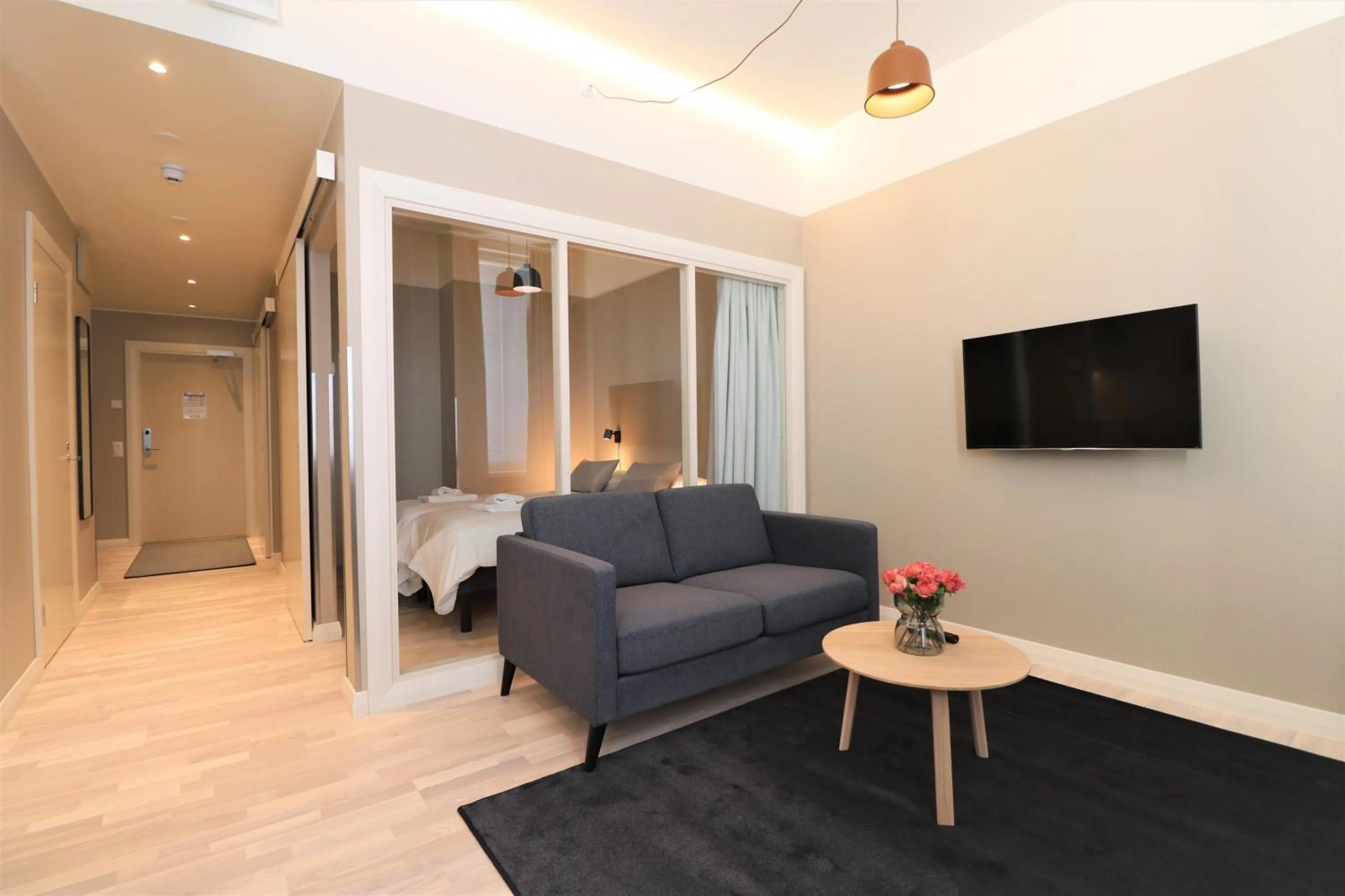 Living room, Bed in Forenom Aparthotel Vaasa