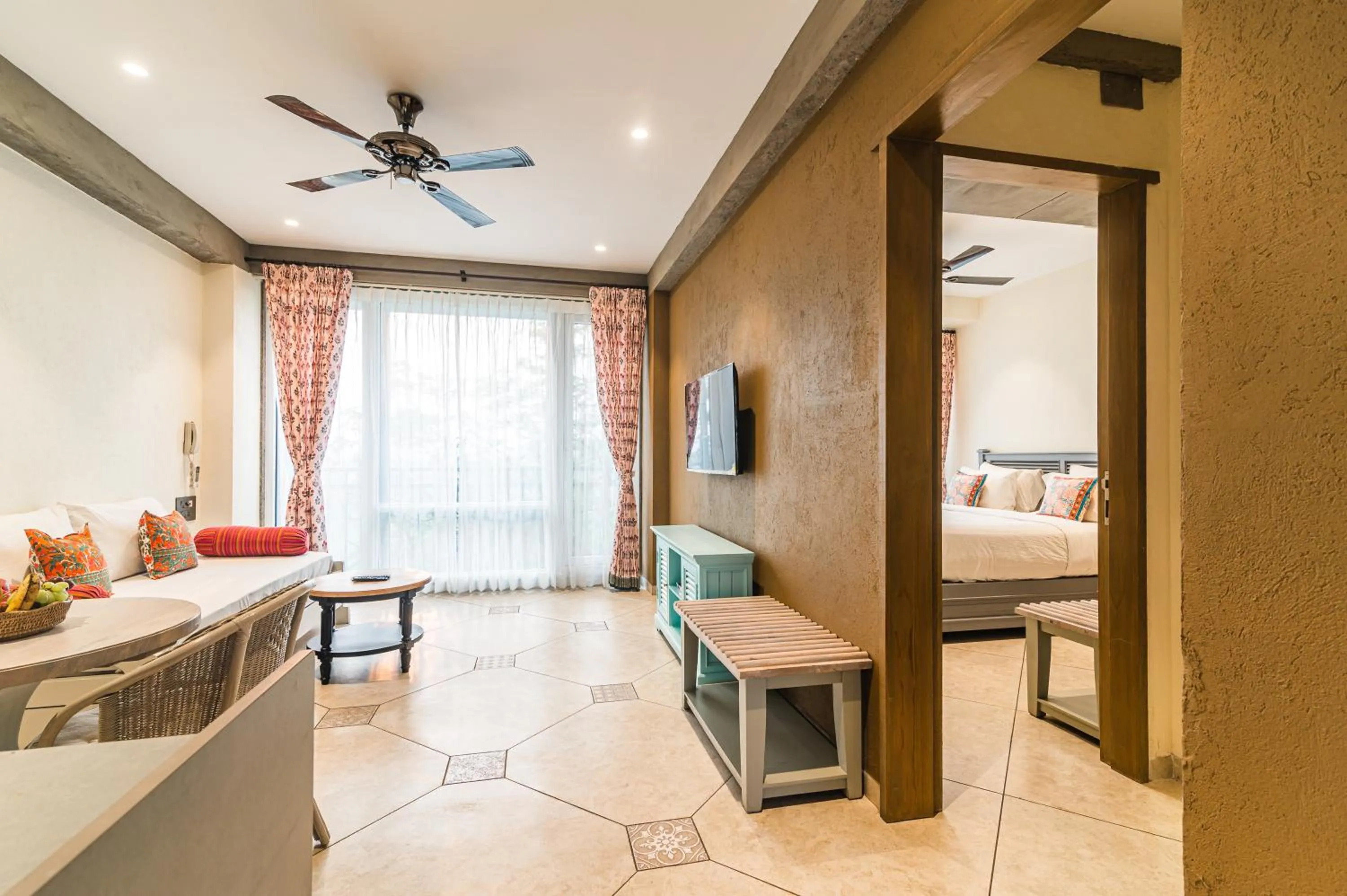 Living room, Bed in Bougainvilla Apartment