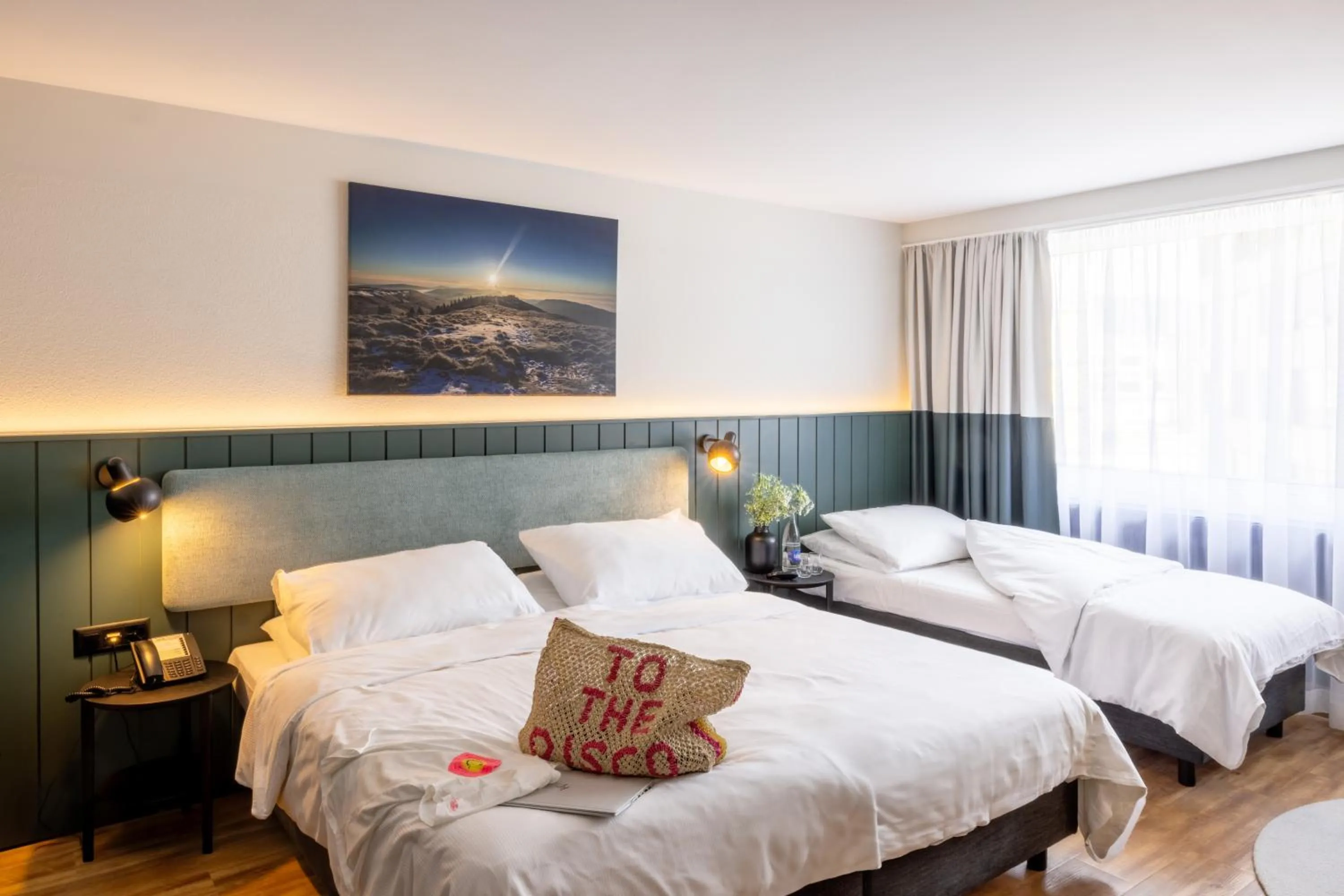 Bedroom, Bed in City Hotel Biel Bienne Free Parking