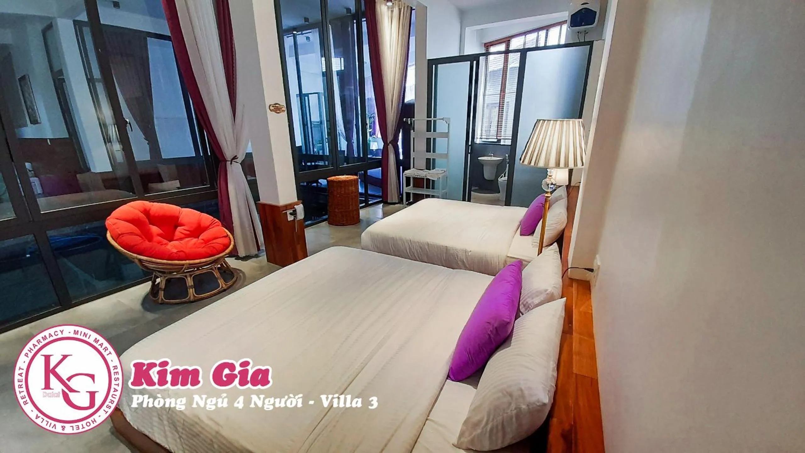 Bed in VILLA KIM GIA ĐÀ LẠT
