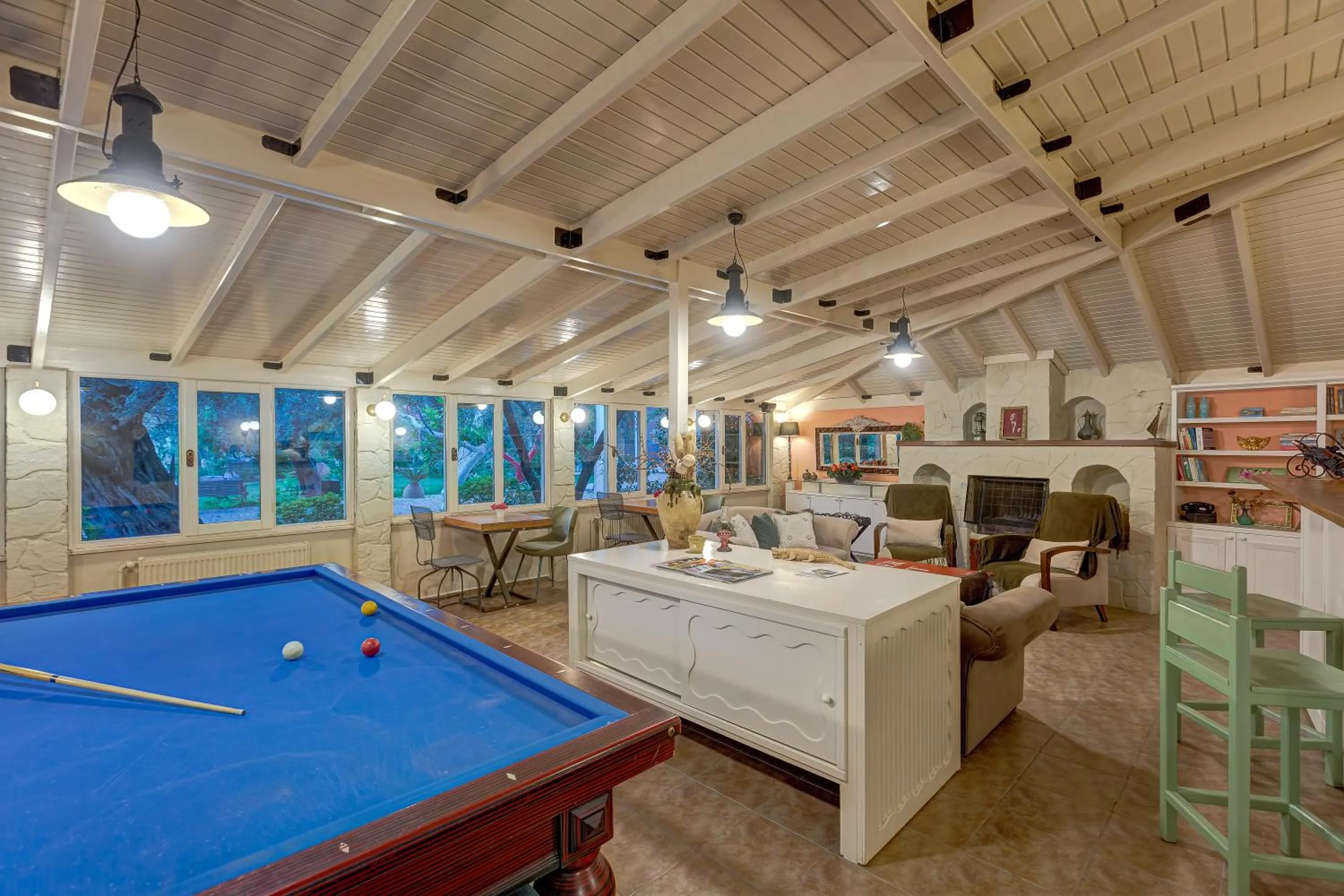Seating area in Gurel Garden House