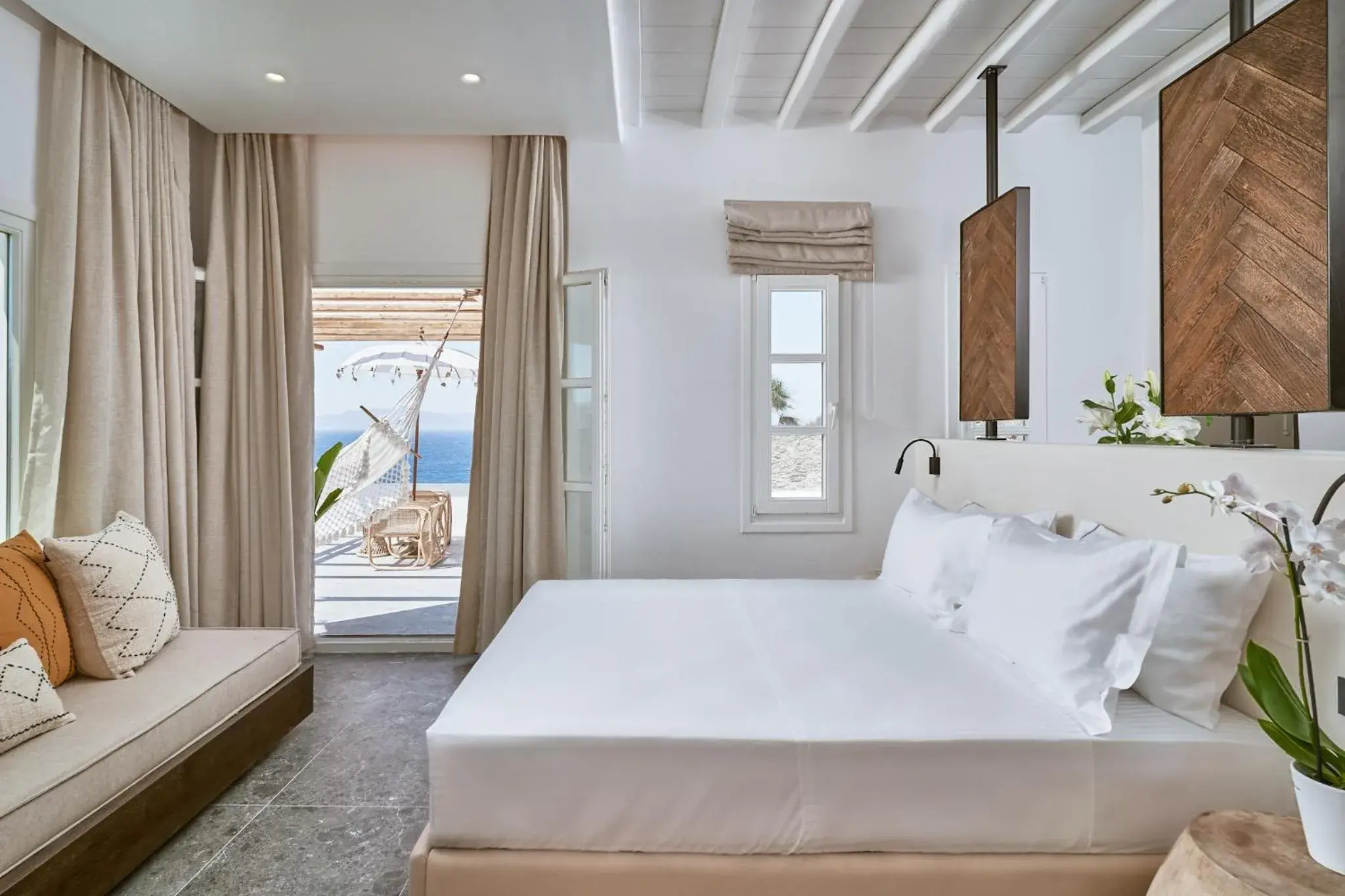 Decorative detail, Bed in Ubud Mykonos Decorative detail, Bed in Ubud Mykonos