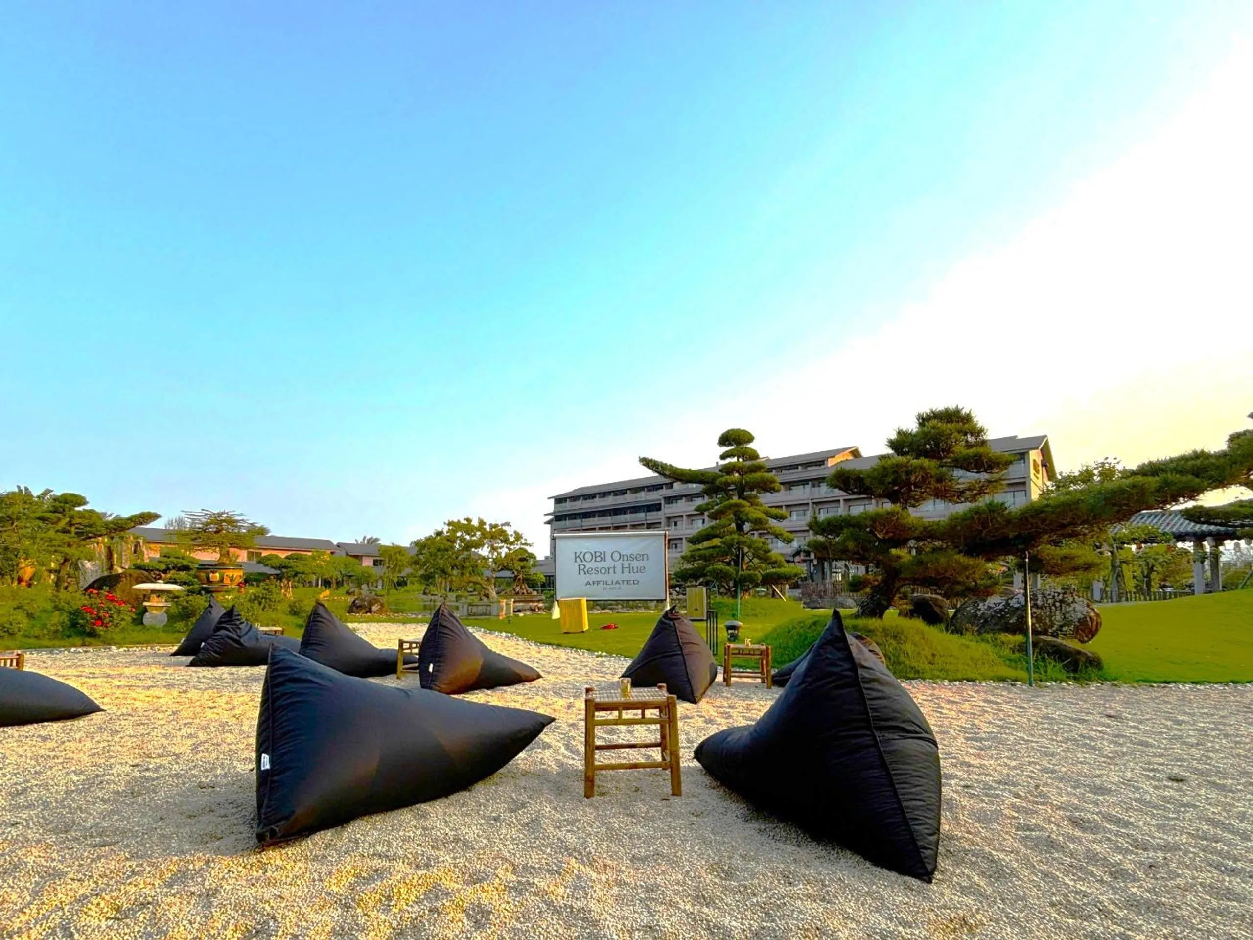 Communal lounge/ TV room in Kobi Onsen Resort Hue, Affiliated by Melia