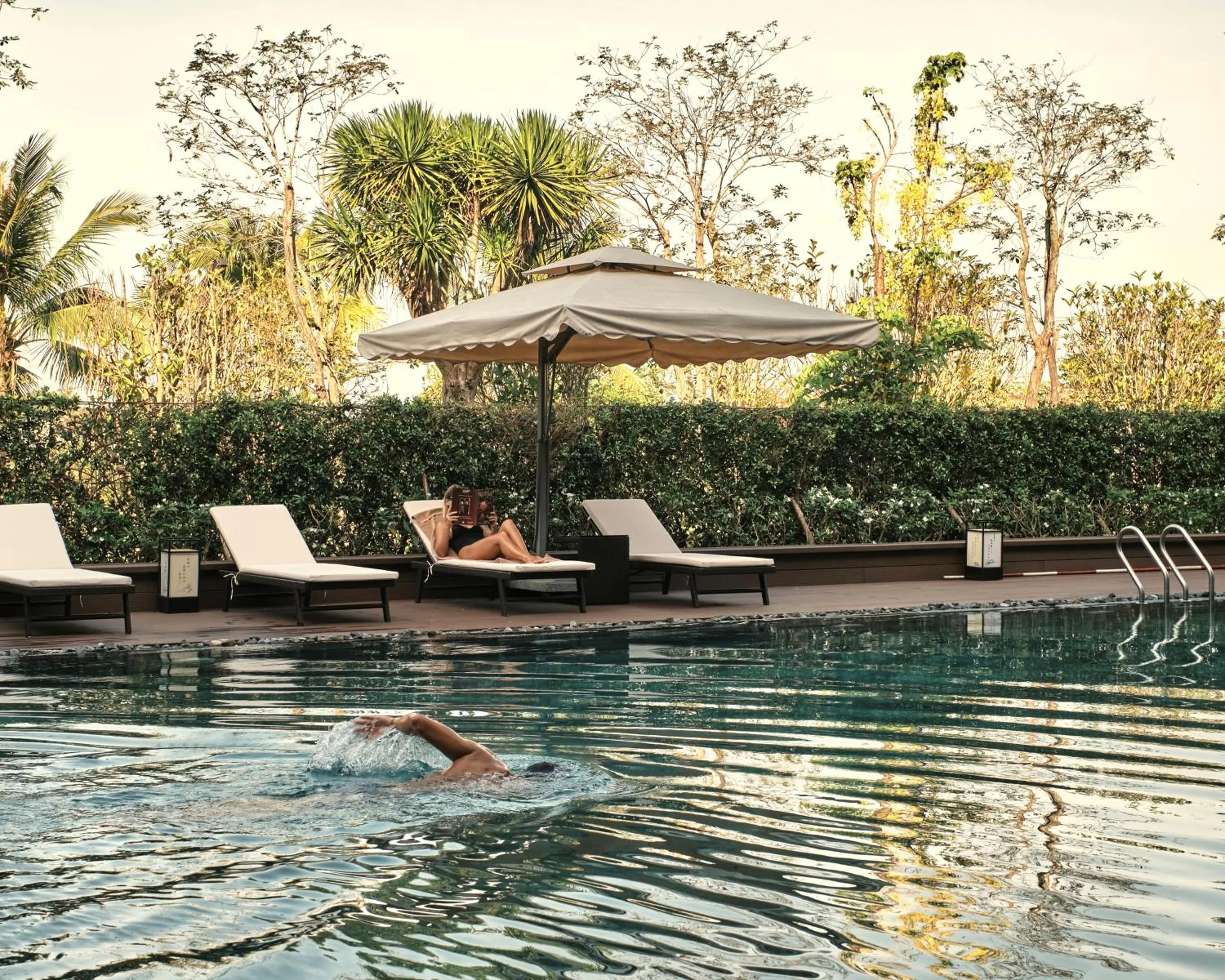 Swimming pool in Kobi Onsen Resort Hue, Affiliated by Melia
