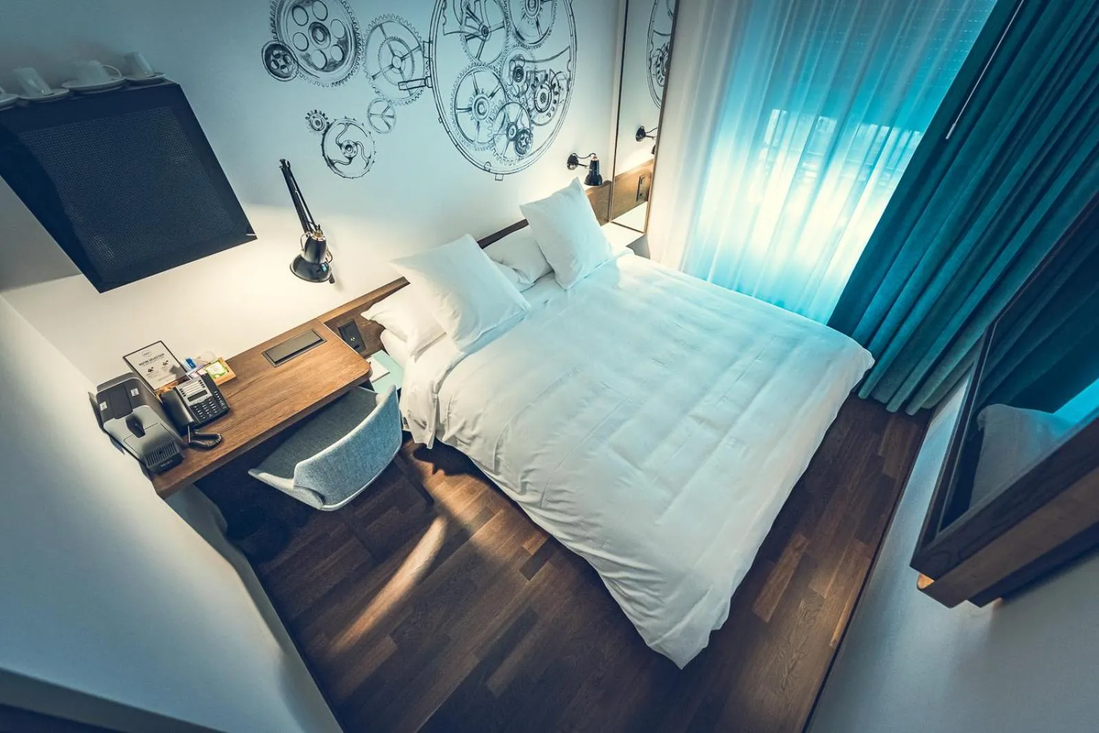 Bed in Hotel Bernina Geneva