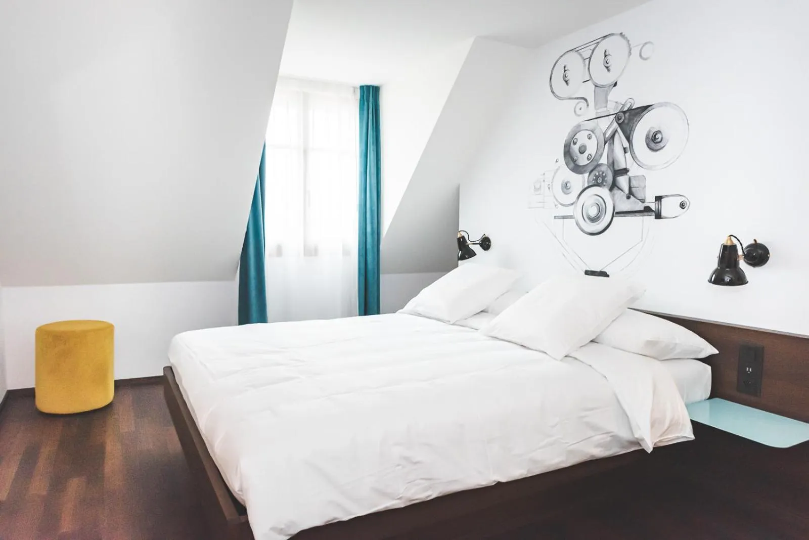 Bed in Hotel Bernina Geneva