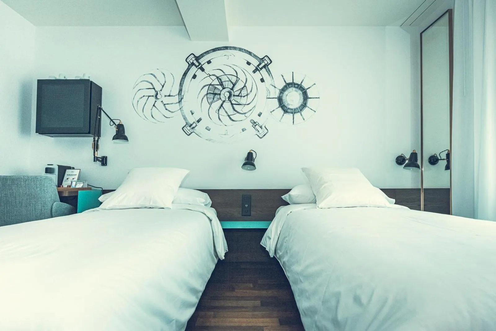 Bed in Hotel Bernina Geneva