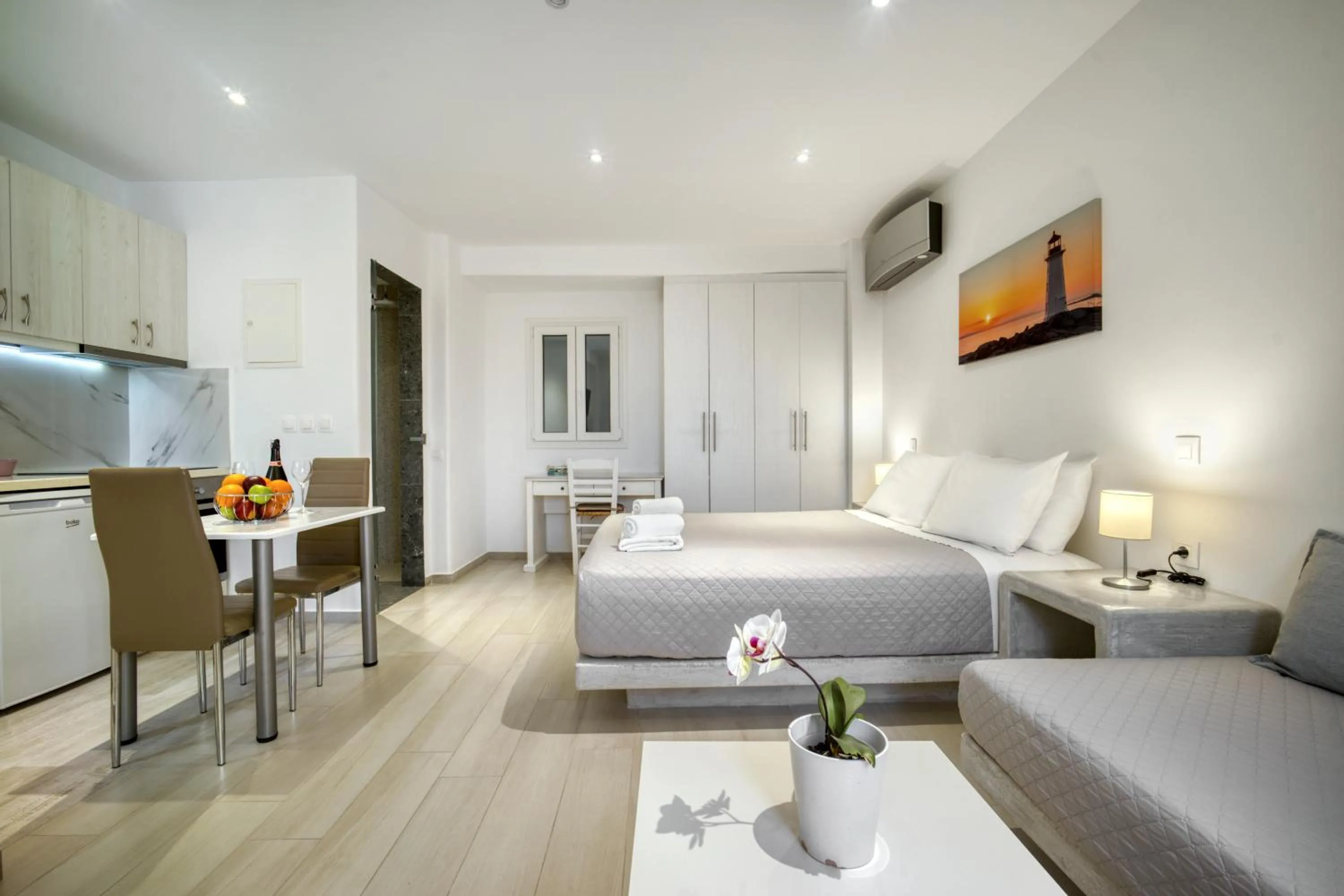 Bed in Anius Apartments