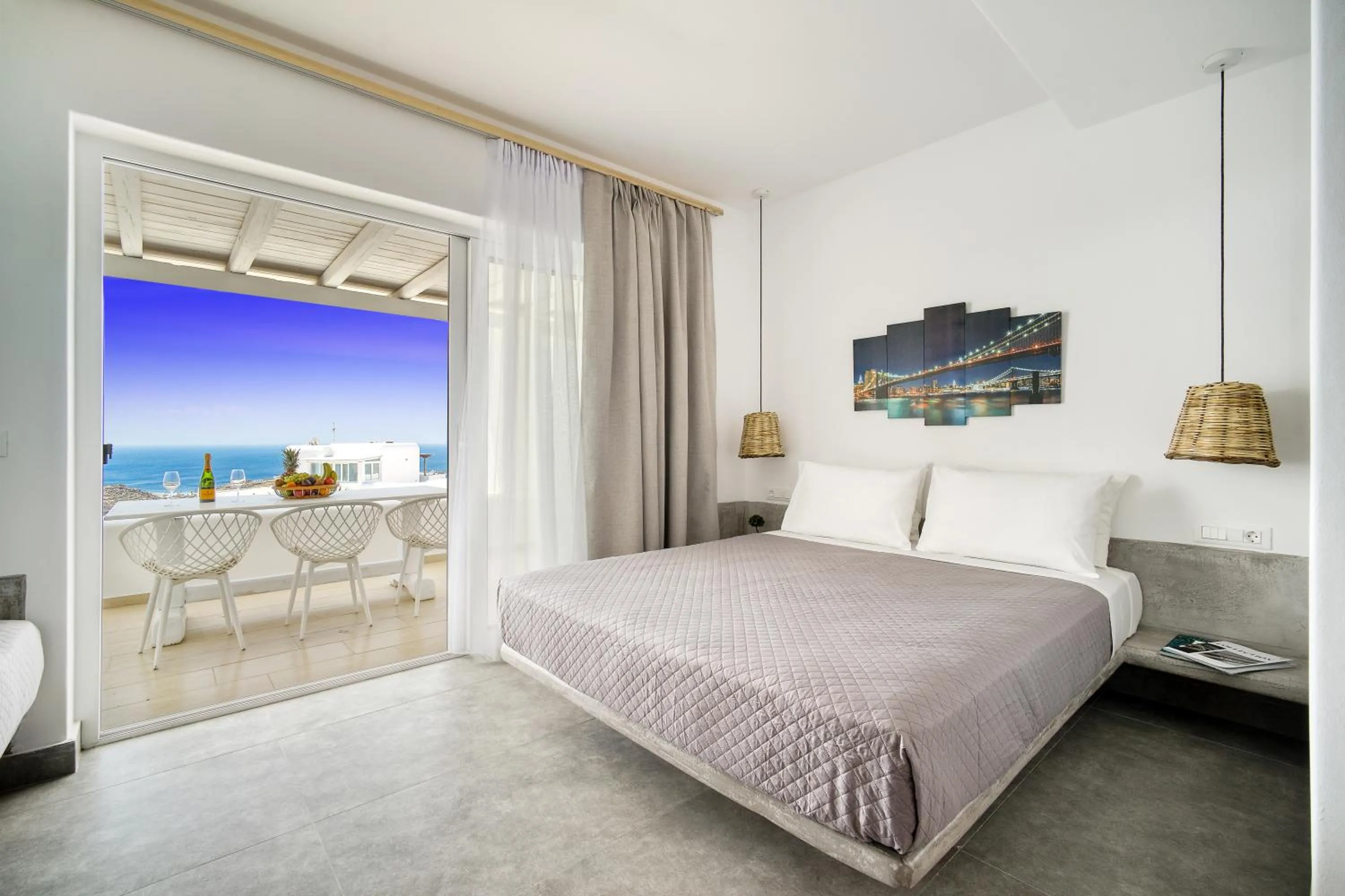 Bed in Anius Apartments