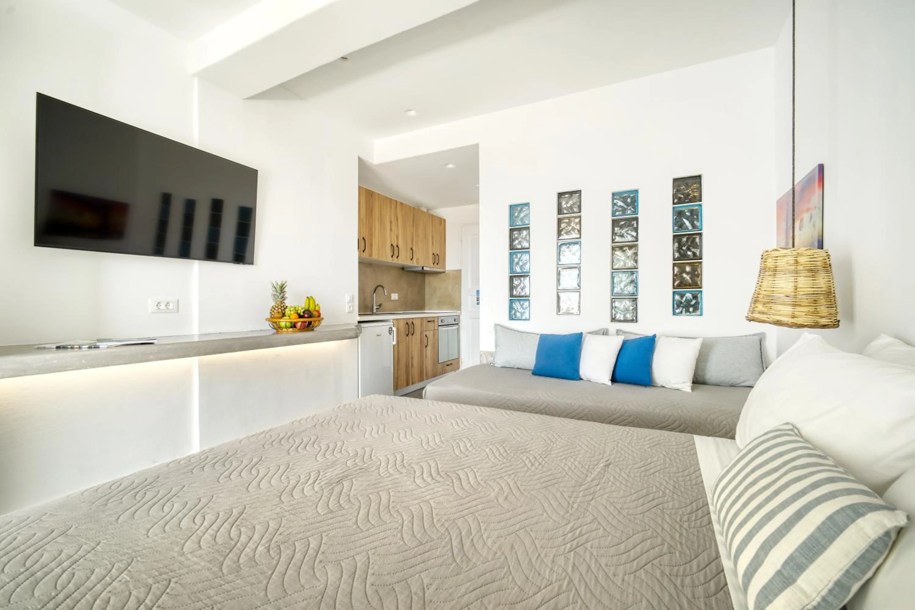 Bed in Anius Apartments