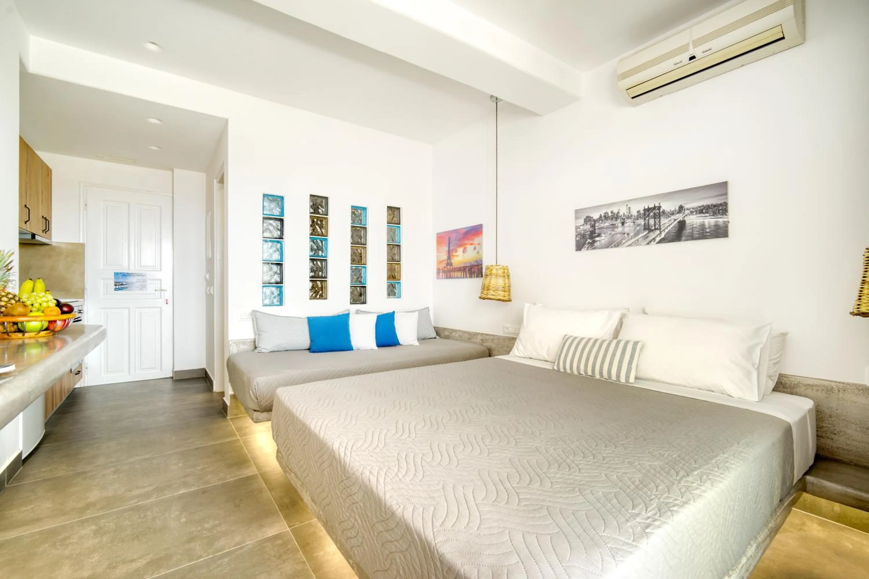 Bed in Anius Apartments