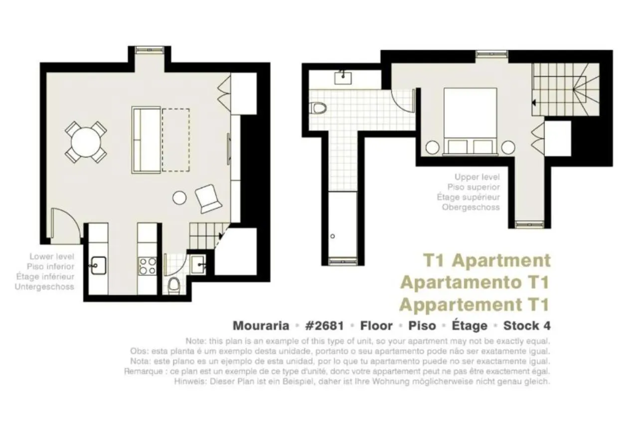 Floor plan in Lisbon Serviced Apartments - Mouraria