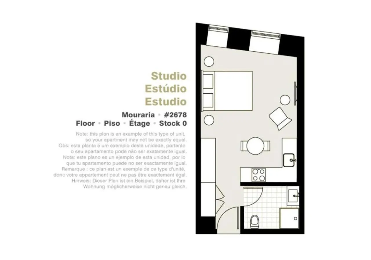 Floor plan in Lisbon Serviced Apartments - Mouraria