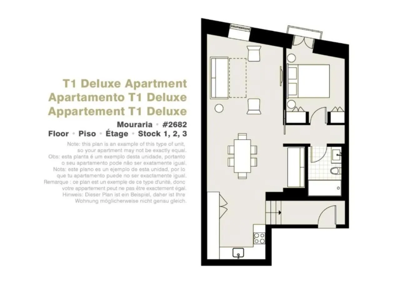 Floor plan in Lisbon Serviced Apartments - Mouraria