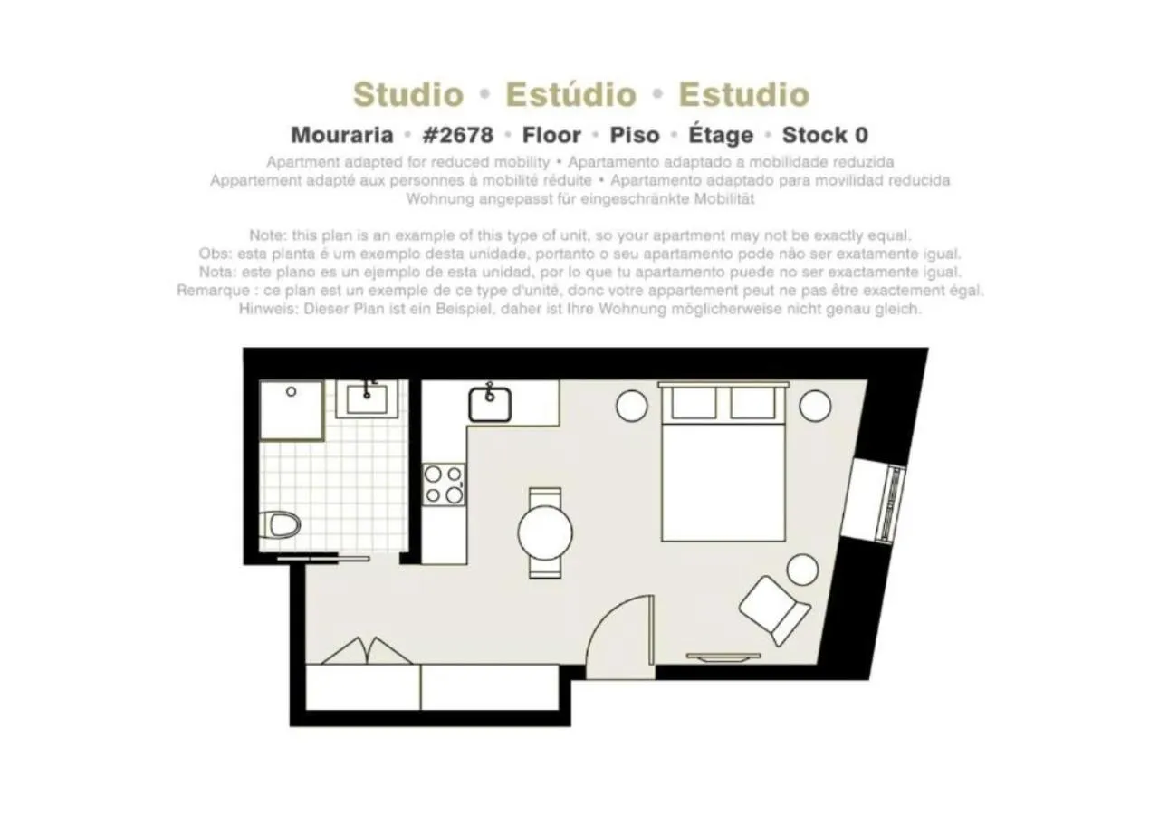 Floor plan in Lisbon Serviced Apartments - Mouraria