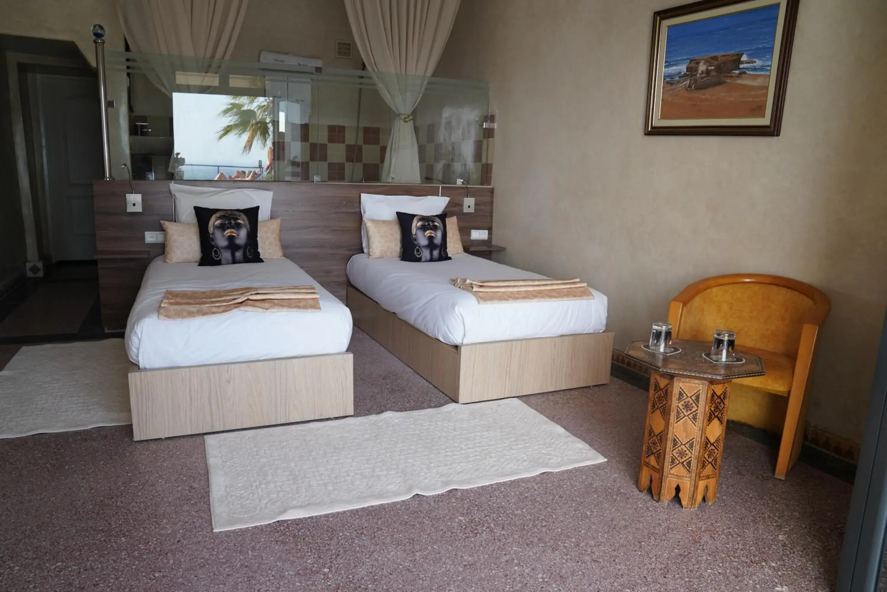 Twin Room with Sea View in Riad Ras Lafaa Twin Room with Sea View in Riad Ras Lafaa