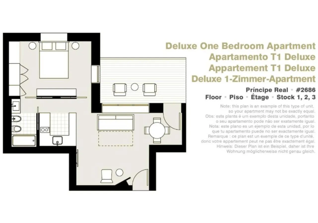 Floor plan in Lisbon Serviced Apartments - Principe Real