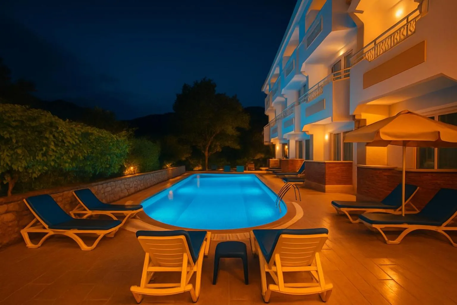 Pool view in Sen Apart