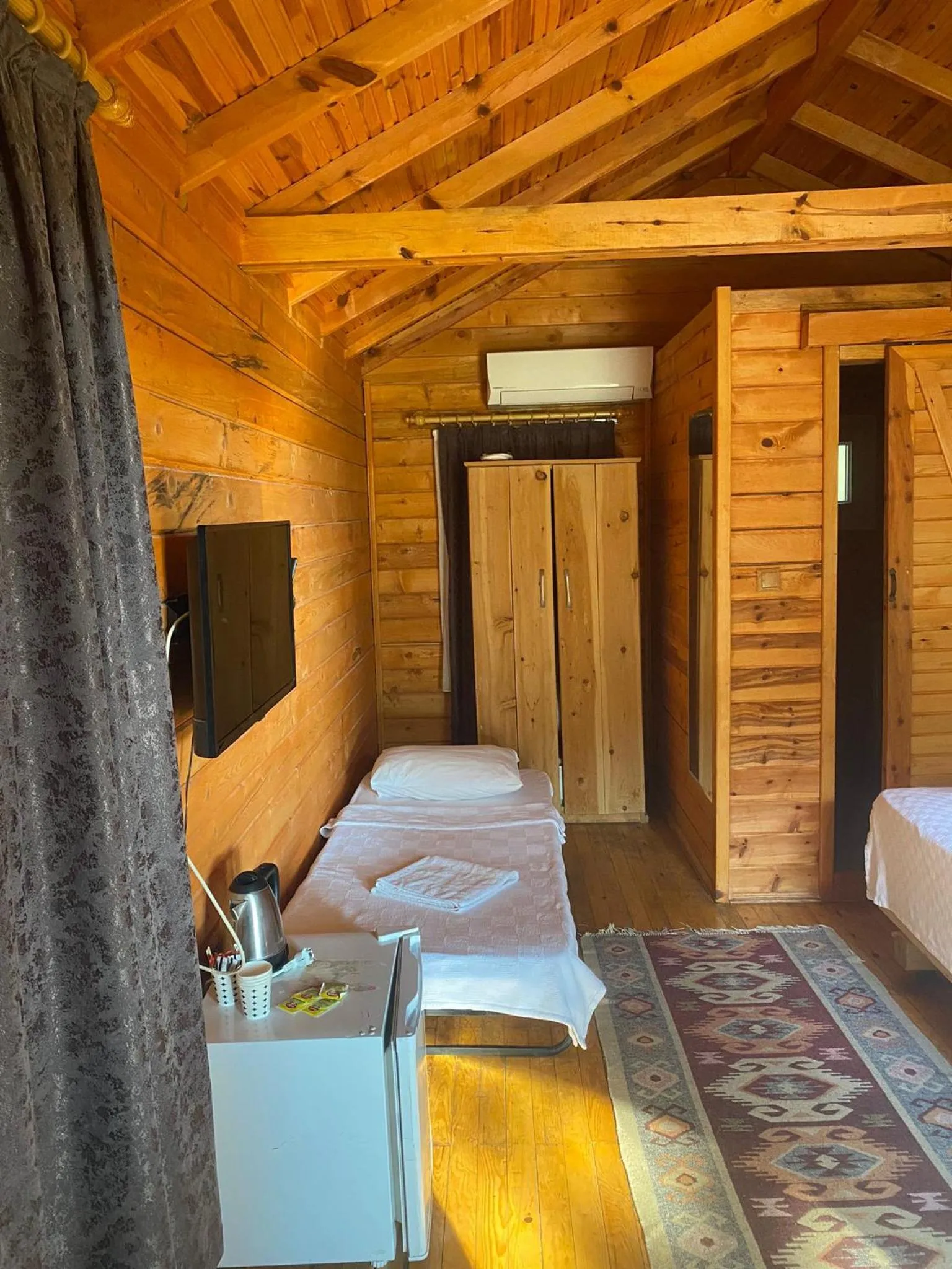 Living room, Bed in Green Pine Bungalows & Beach Luxury Concept