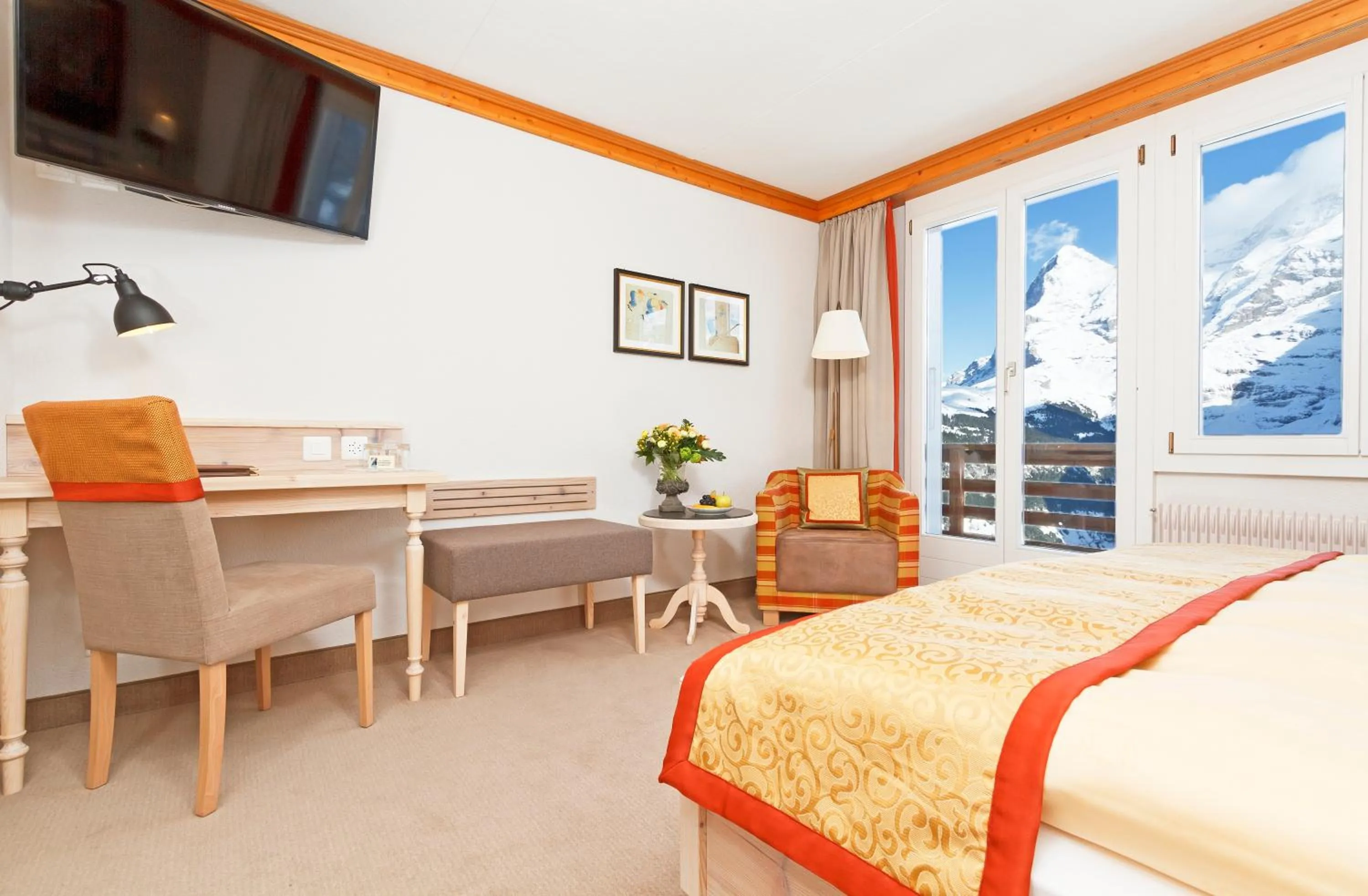 Double Room with Eiger Mountain View in Eiger Mürren Swiss Quality Hotel