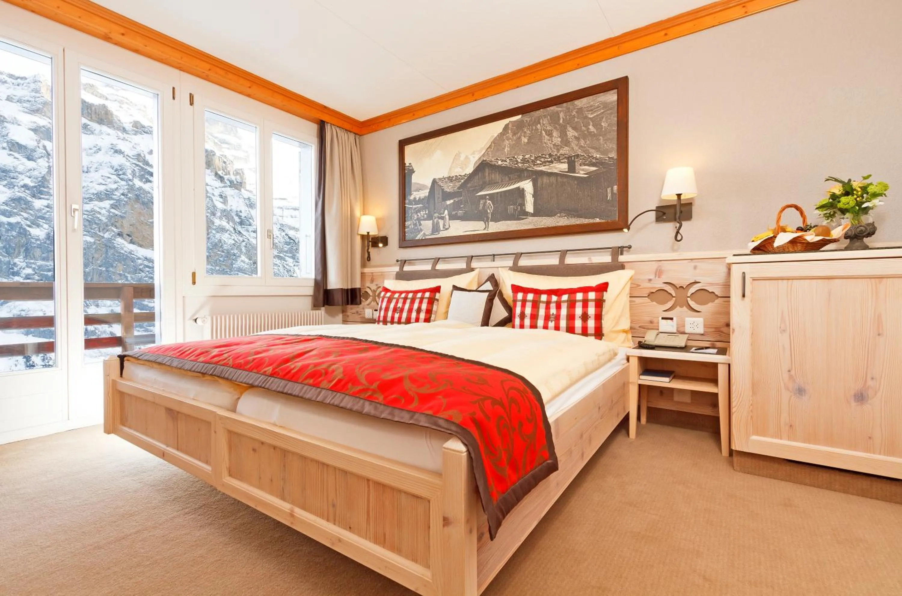 Bed in Eiger Mürren Swiss Quality Hotel