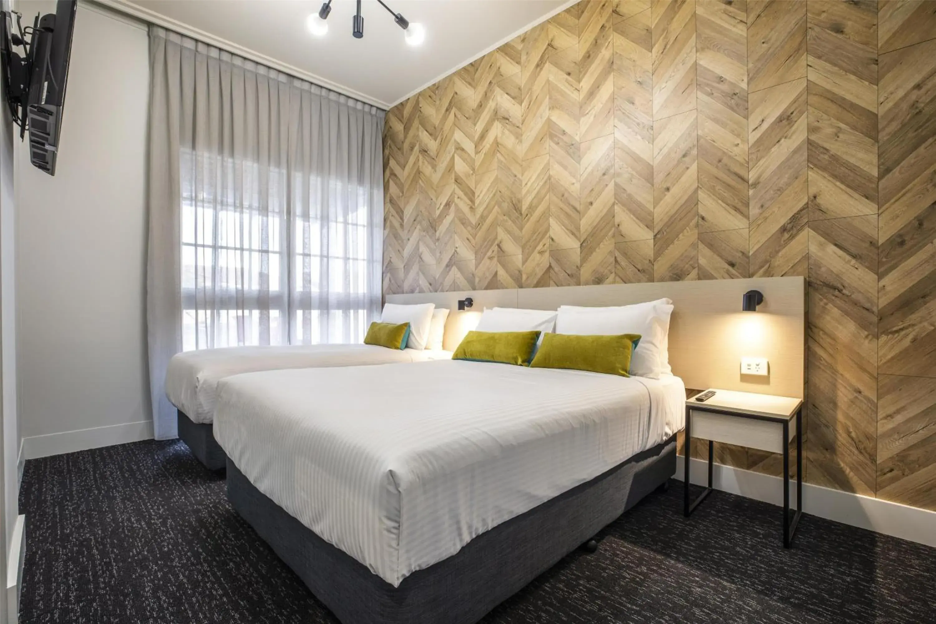 Bedroom, Bed in Nightcap at Sylvania Hotel Bedroom, Bed in Nightcap at Sylvania Hotel