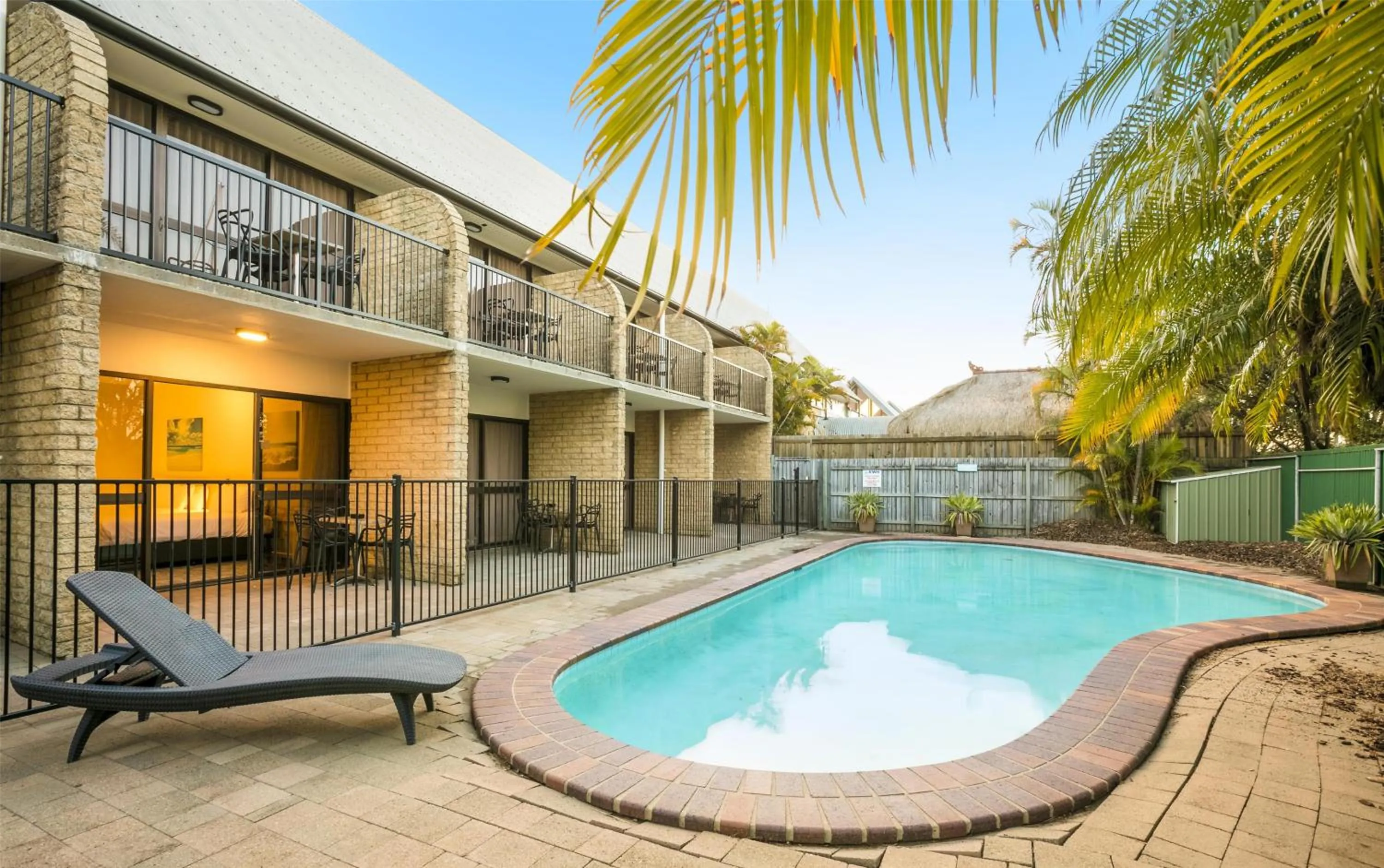 Pool view in Nightcap at Kawana Waters Hotel